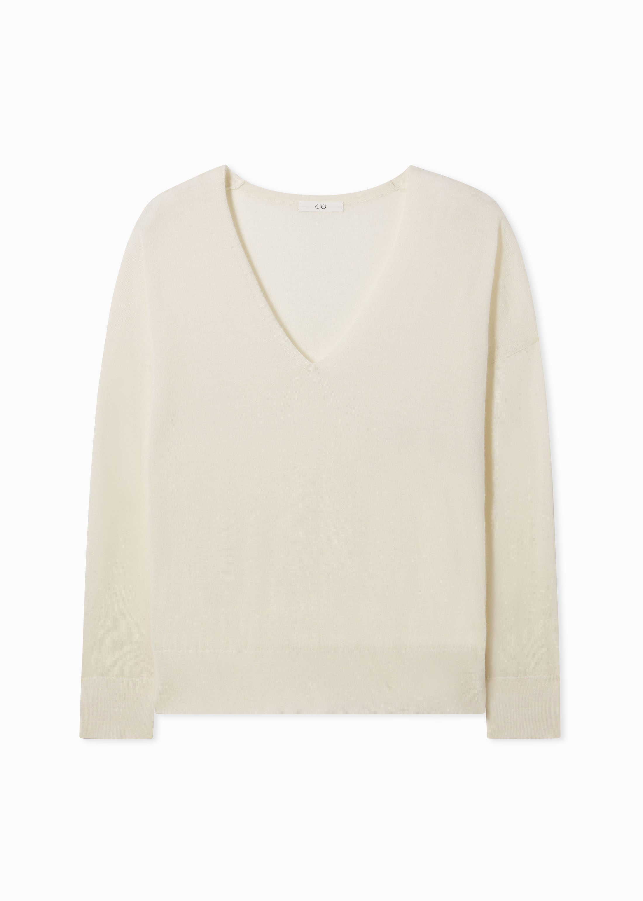 Luxury Fine Cashmere V-Neck Sweater for Women - Soft & Warm Ivory Pullover - Perfect for Office, Date Night & Casual Outfits