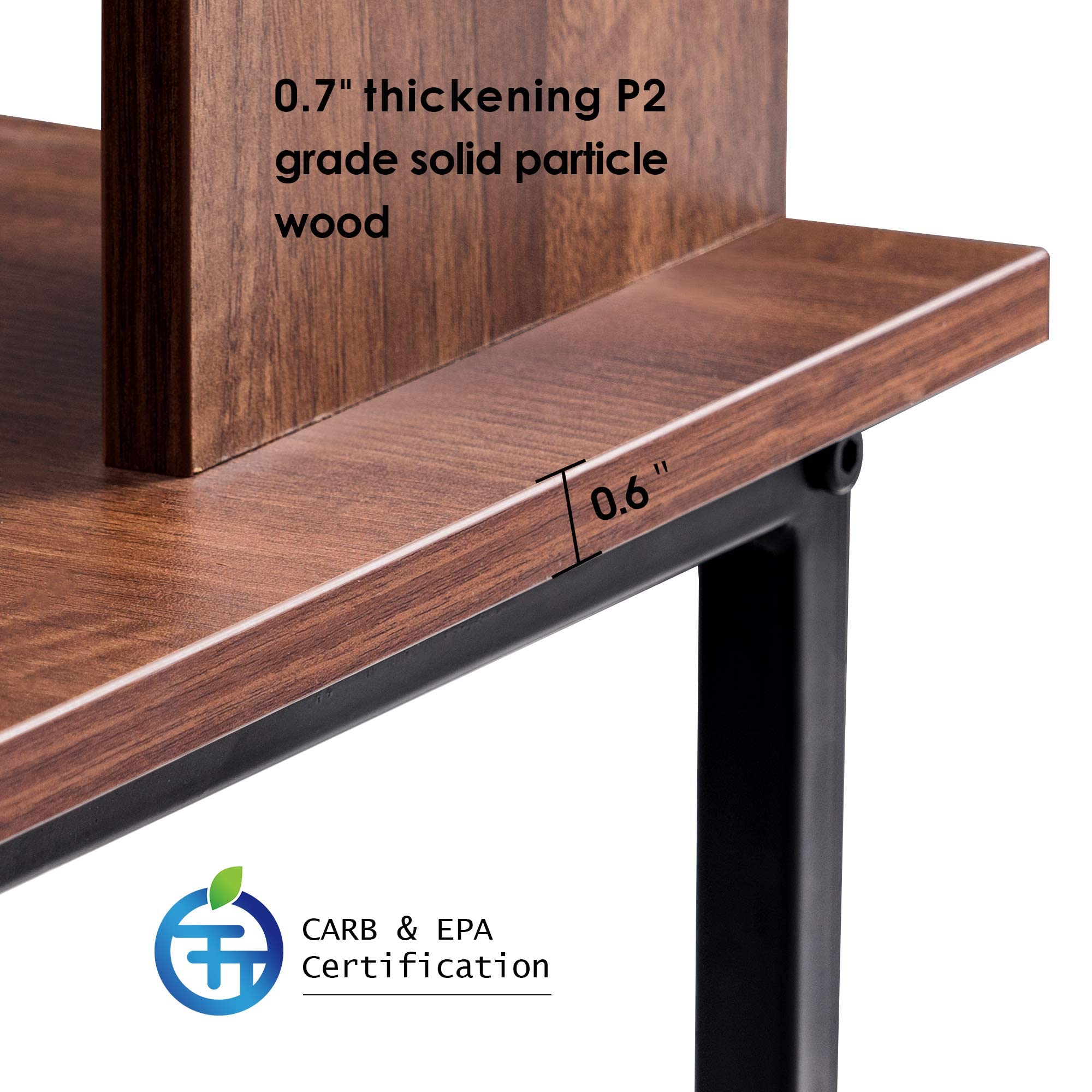 ivinta Modern L-Shaped Computer Desk with Monitor Stand - Ergonomic Gaming & Office Workstation for Small Spaces | Perfect for Home Office, Study & Writing (Model 6404)