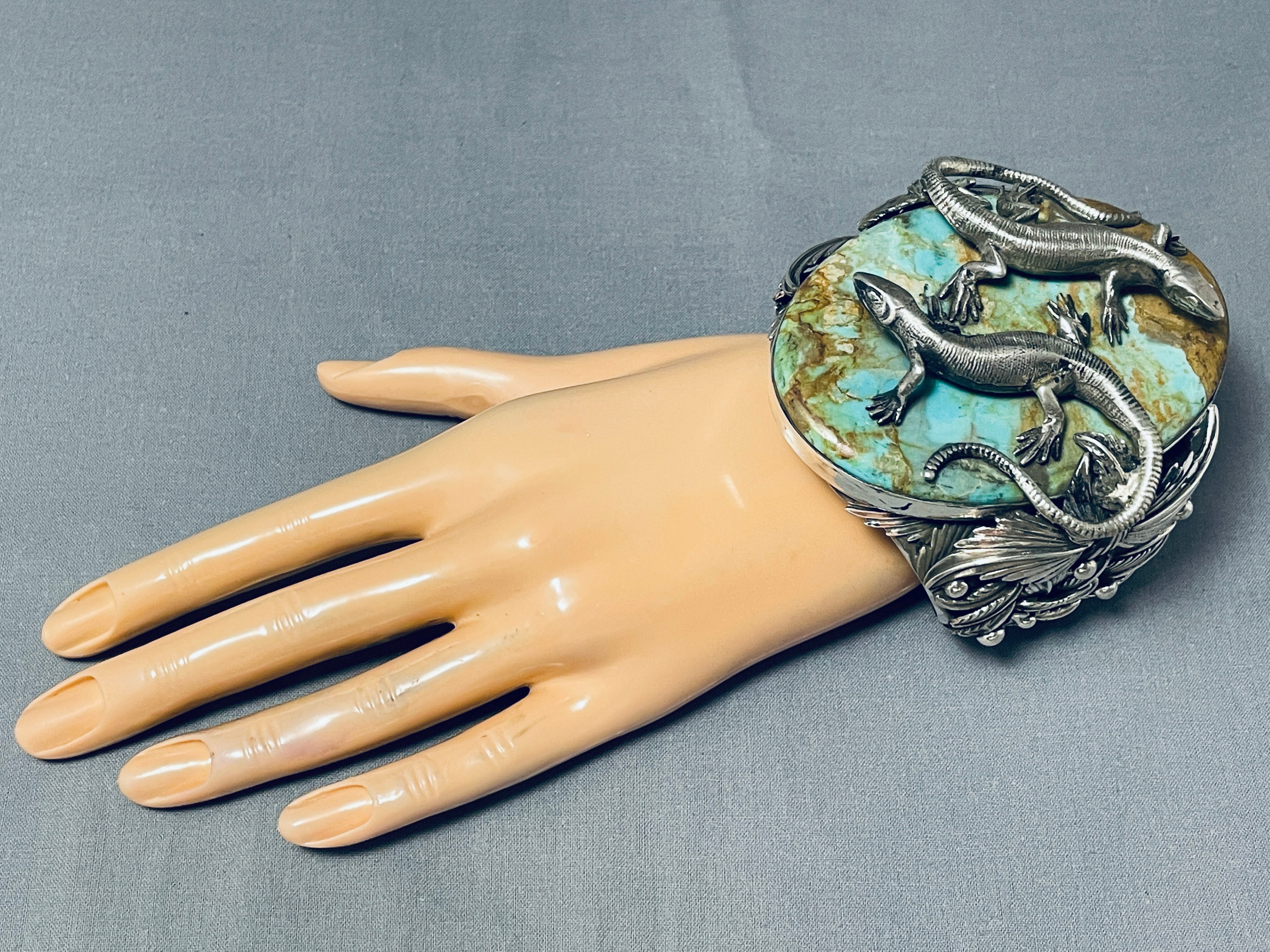 281 Gram Stunning Native American Turquoise Sterling Silver Bracelet – Handmade Jewelry for Women, Perfect for Boho Chic & Southwest Style Outfits