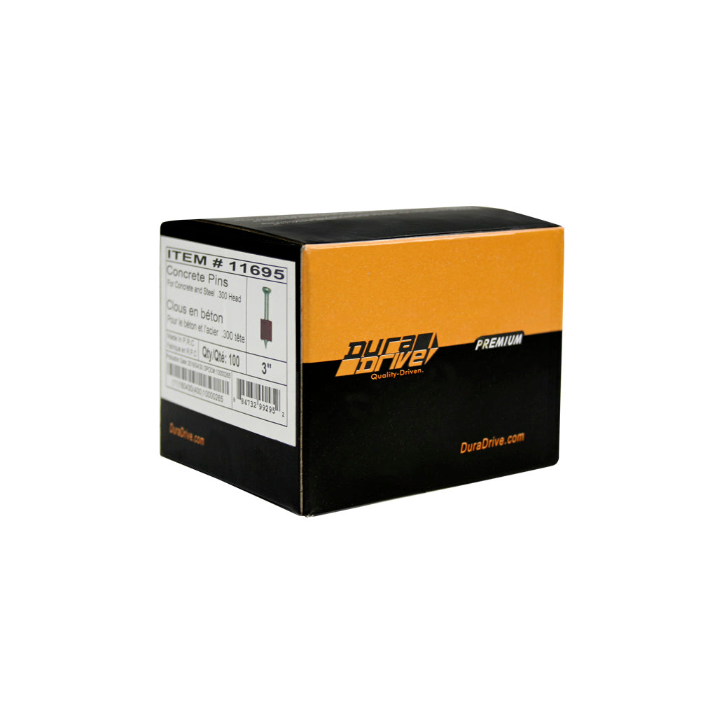 DuraDrive 3x0.3 Inch Bright Flat Head Fluted Drive Pins - Perfect for Woodworking, Metalworking & DIY Projects
