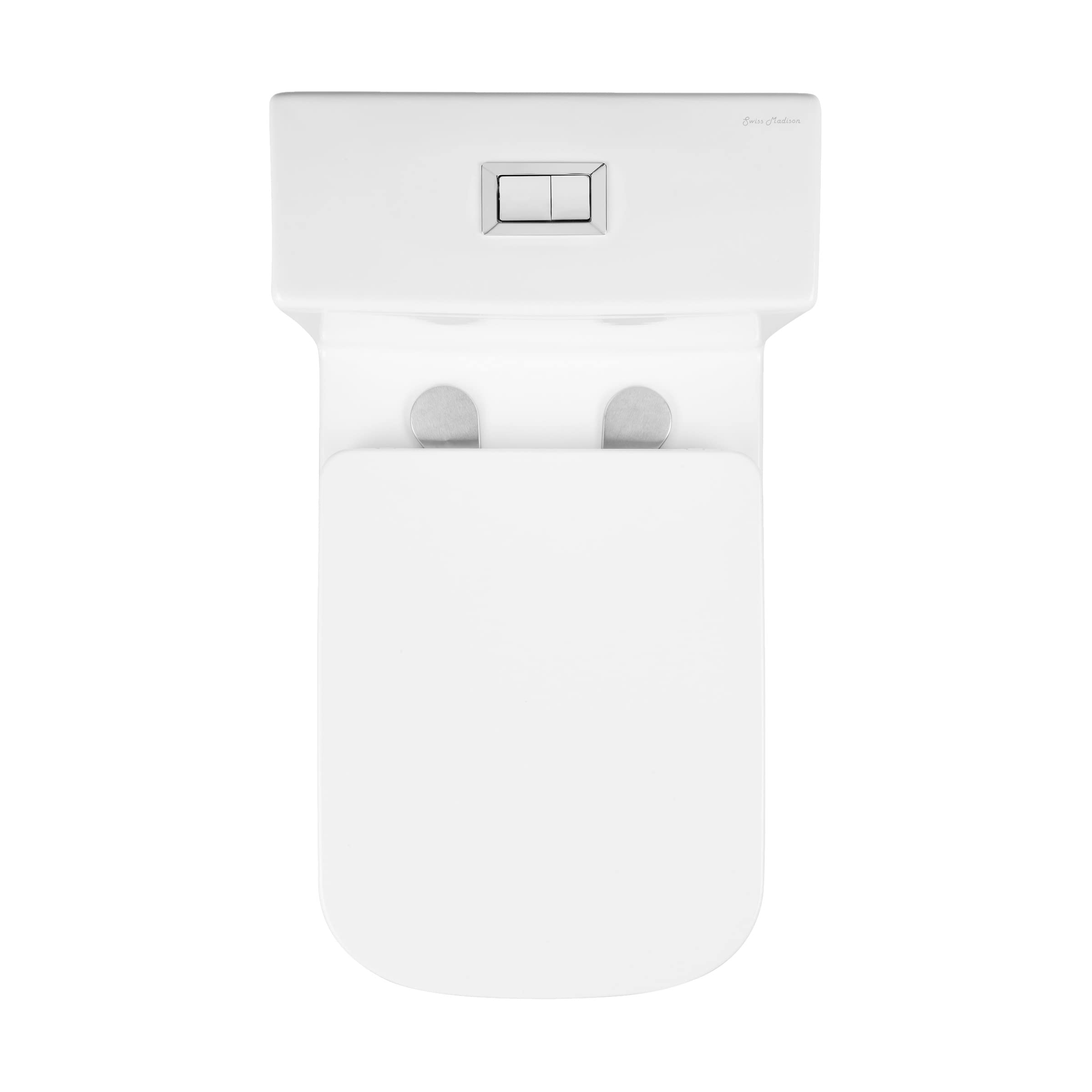 Eclair One-Piece Square Toilet with Dual-Flush Technology (0.8/1.28 GPF) - Water Saving Modern Bathroom Solution for Small Spaces & Contemporary Homes