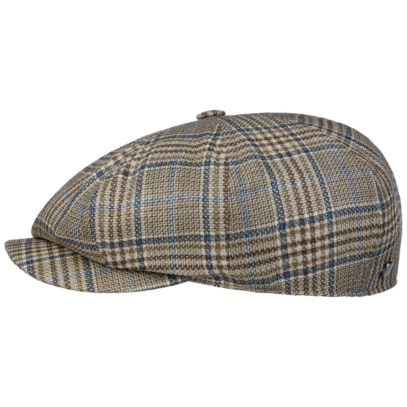 Lierys Glencheck 8 Panel Flat Cap - Classic Wool Newsboy Hat for Men | Perfect for Casual Outfits, Outdoor Activities & Vintage Style