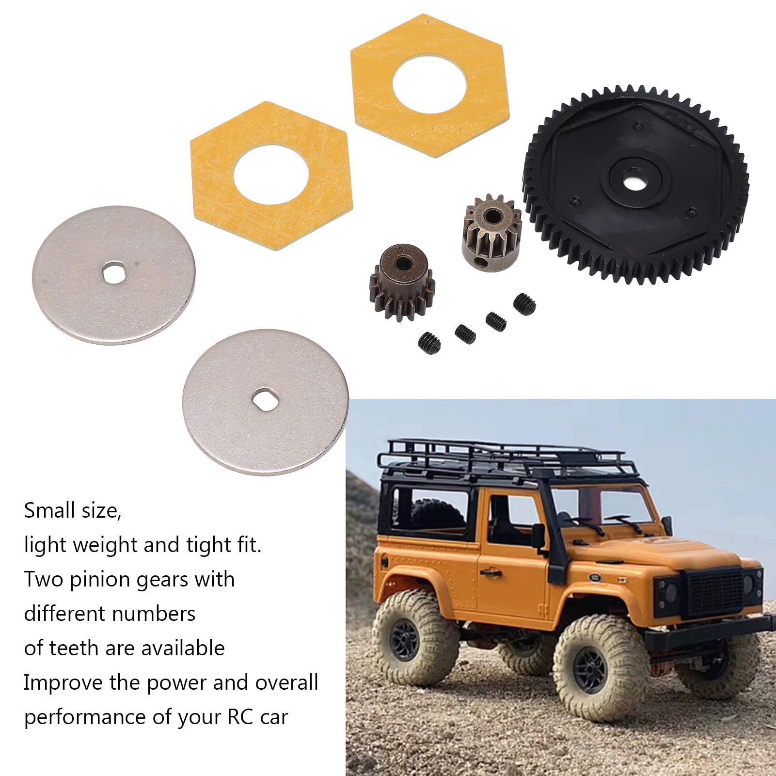 Dilwe 1/10 RC Car Spur Gear Set - 56T Spur Gear with 13T & 15T Motor Gears - High Performance Upgrade Parts for Axial SCX10 RC Crawler Car (Black) - Perfect for Off-Roading, Rock Crawling & RC Car Enthusiasts