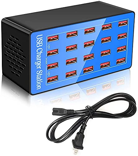 20-Port 100W USB Charging Station for Smartphones & Tablets - Office/Home Use
