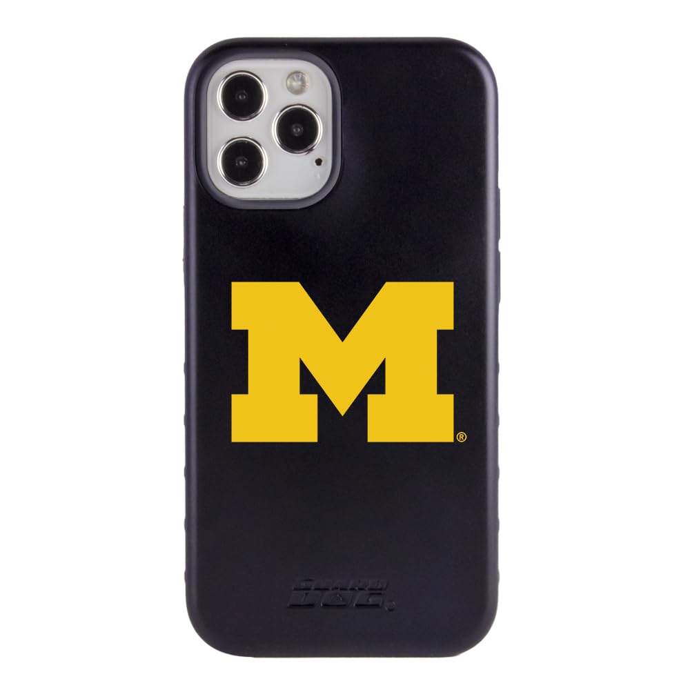 Military Grade Rugged iPhone 12/12 Pro Case - 2-Piece Protective Cover with Michigan Wolverines Collegiate Licensed Logo - Perfect for Outdoor Activities & Sports Fans