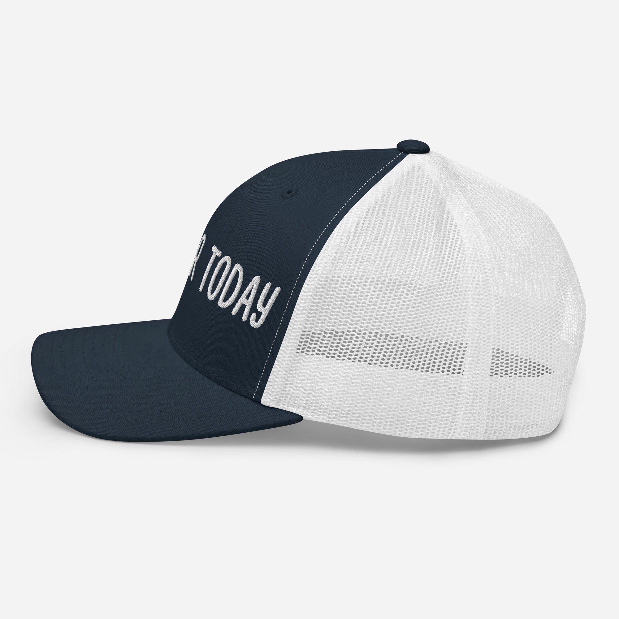 JUST FOR TODAY Embroidered Trucker Hat - Stylish Adjustable Snapback Cap for Men & Women - Perfect for Outdoor Activities, Sports, and Casual Wear