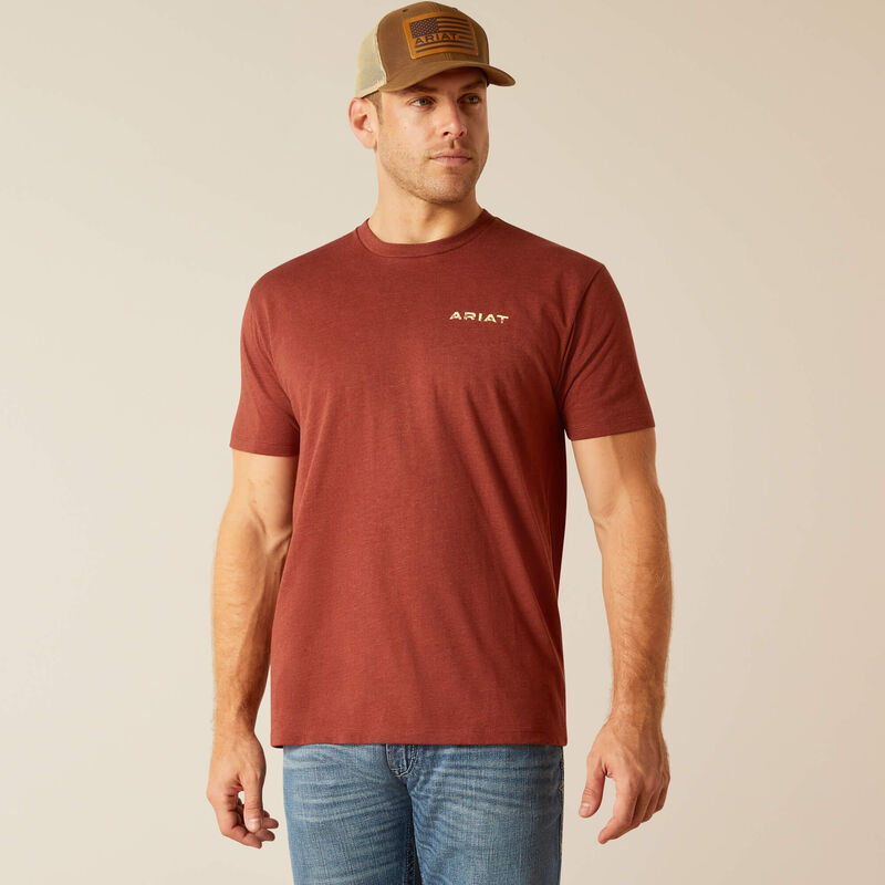 Ariat Men's Southwestern Cactus Print T-Shirt - Comfortable Cotton Tee for Western Riders, Outdoor Adventures & Casual Wear