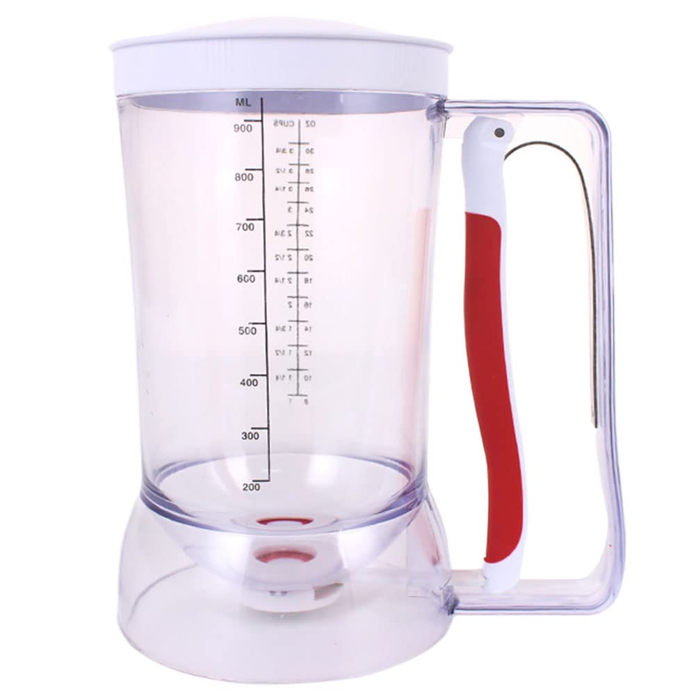 **Pancake Batter Dispenser with Squeeze Handle - Easy Pour Cupcake & Waffle Mix Dispenser for Perfect Pancakes, Muffins & Cakes - Ideal for Breakfast, Baking & Party Cooking**
