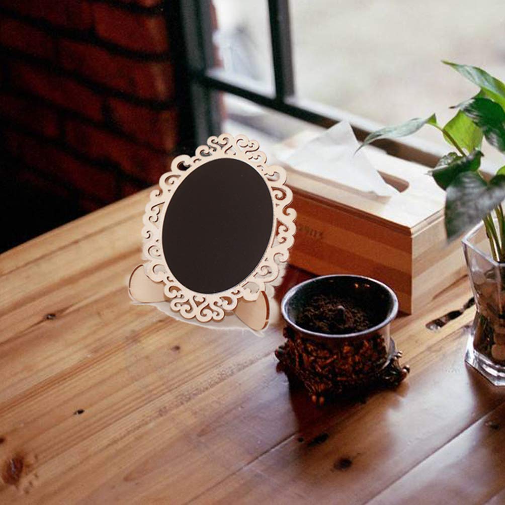 20pcs Mini Wooden Chalkboard Signs - Oval Blackboard Wedding Decor, Table Numbers, Place Cards - Perfect for Rustic Weddings, Baby Showers & DIY Craft Projects