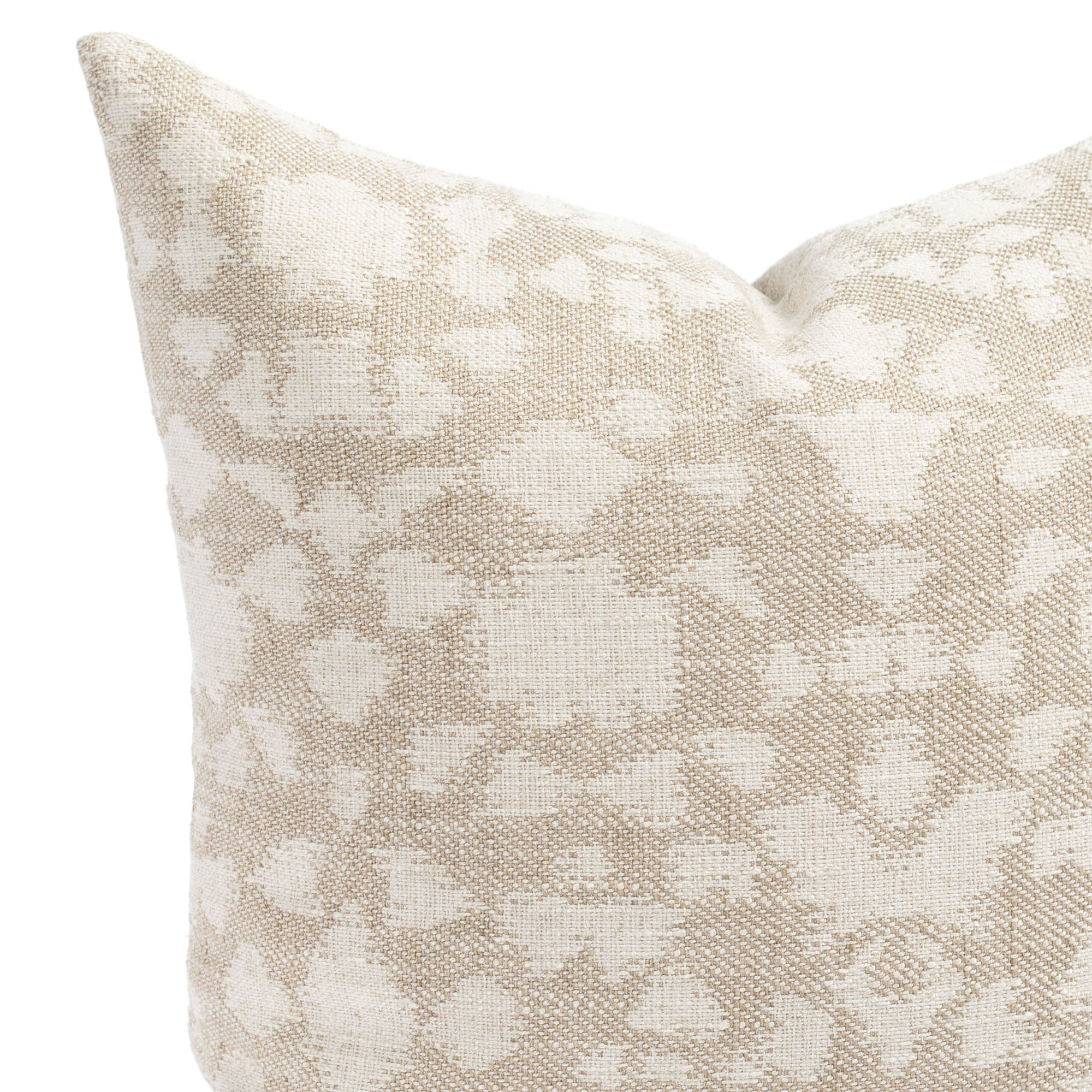 Astrid 20x20 Inch Decorative Throw Pillow Cover - Natural Linen Square Cushion for Sofa, Bed, Living Room & Home Decor