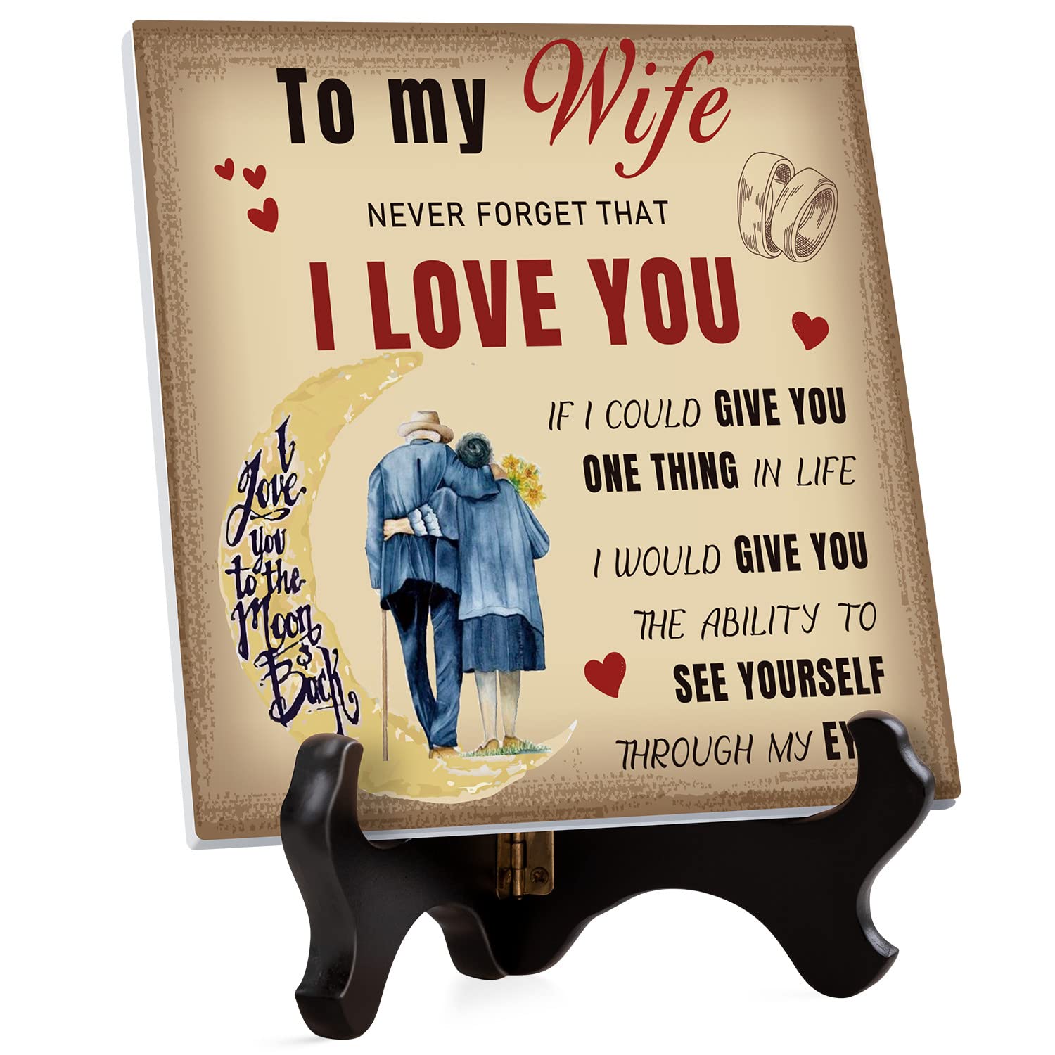 **Personalized Acrylic Plaque for Wife - Custom Engraved Wedding, Anniversary & Valentine's Day Gift - Romantic Birthday & Christmas Present from Husband - Perfect for Newlyweds, Home Decor & Special Occasions**