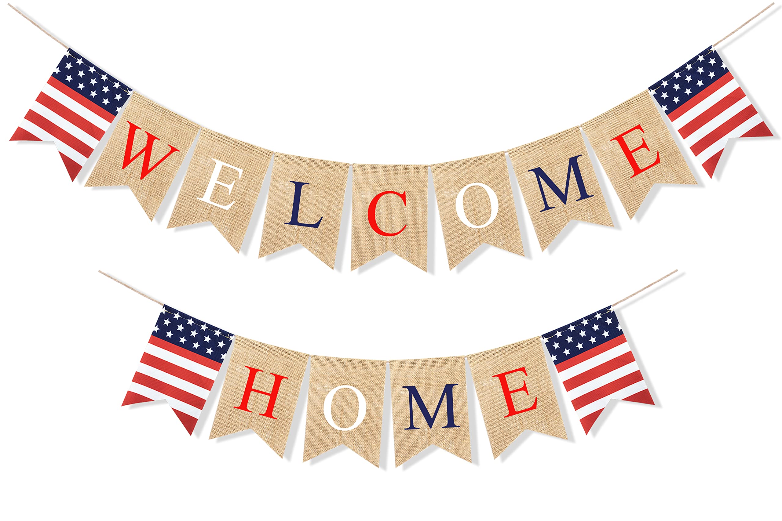 Patriotic Welcome Home Banner - Military Homecoming Decorations for Deployment Return - Red White & Blue Theme Party Supplies - Perfect for Veterans Day, Homecoming Parties & Military Celebrations