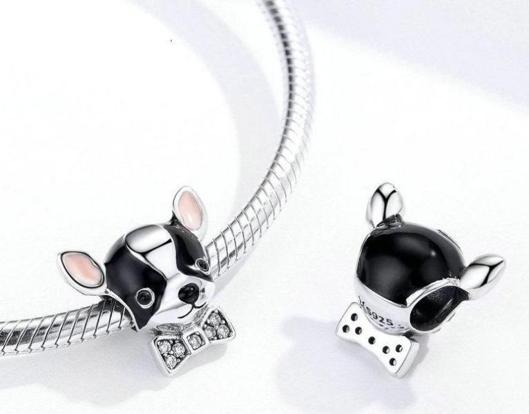 Vibrant Silver Puppy Charm Pendant - Perfect for Dog Lovers, Jewelry Gifts & Pet Memorial Keepsakes | Great for Necklaces, Bracelets & Keychains