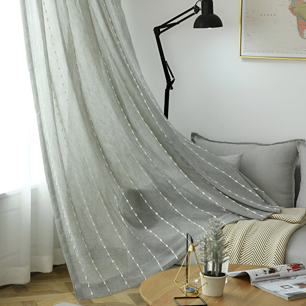 Sheer Gauze Curtain with Angel Grommet Top - Light Filtering Custom Window Drapes for Living Room, Bedroom & Nursery - Breathable Airy Fabric for Privacy & Style
