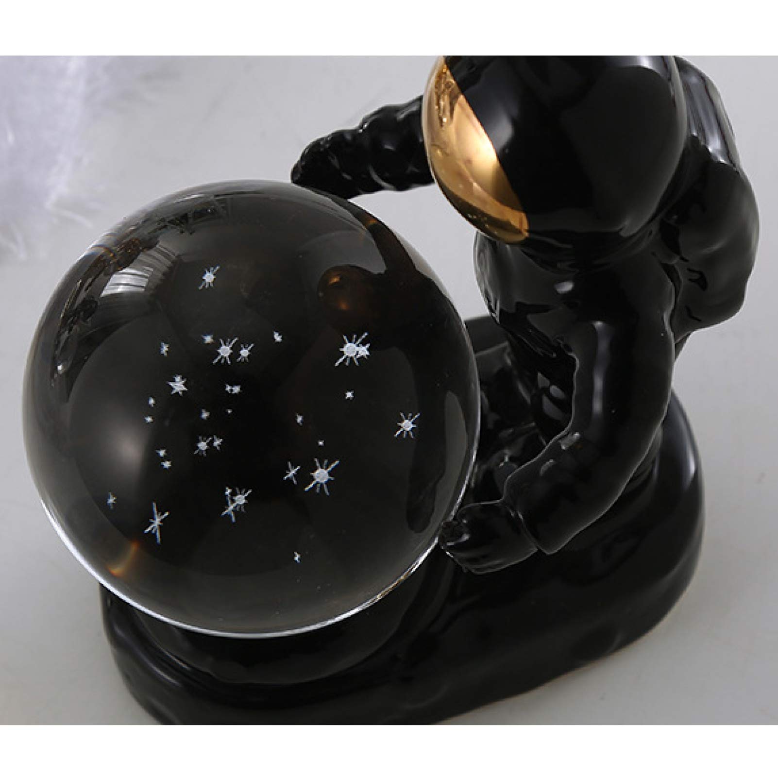 KKONION Ceramic Astronaut Figurine - Glass Micro Landscape Decor for Fish Tank, Home & Office Desk - Unique Space-Themed Decorative Accessories for Aquariums, Bookshelves and Workstations