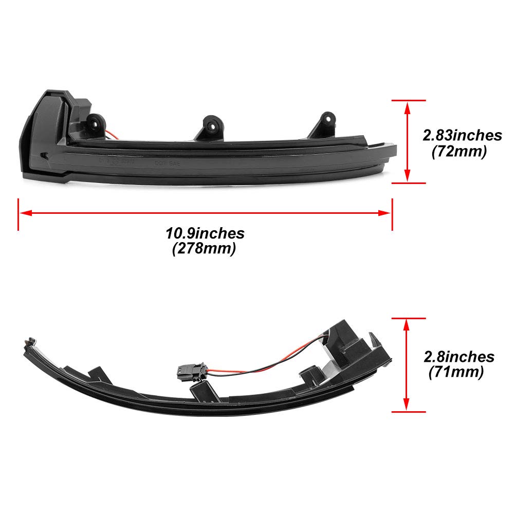 2Pcs Smoked Lens Amber Sequential LED Turn Signal Lights for Porsche Cayenne 958 (2015-2018) - Dynamic Blinking Flow Design, Side Mirror Indicator Replacement - Perfect for Night Driving & Enhanced Safety