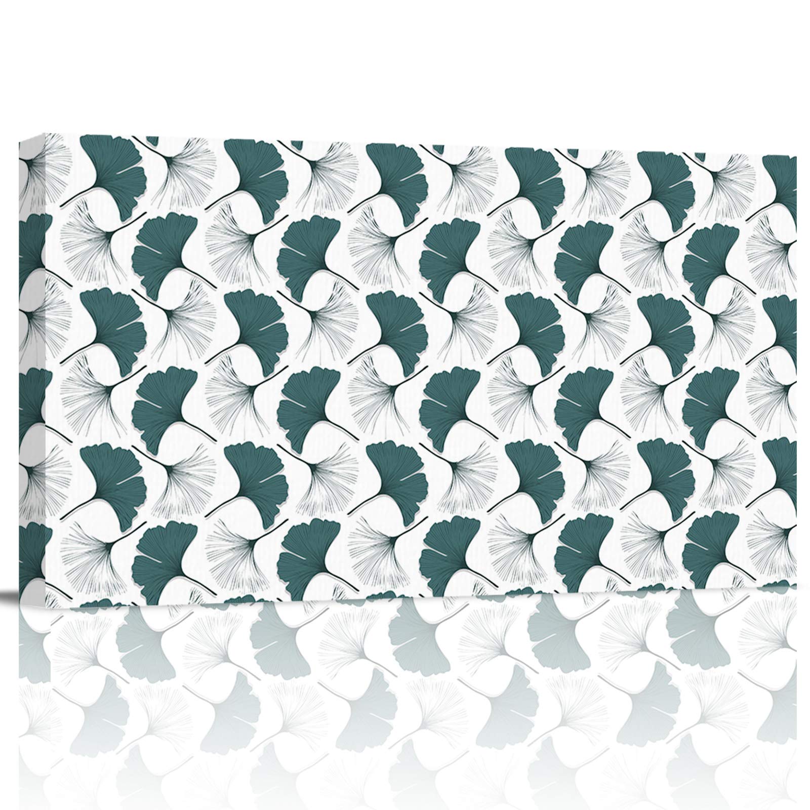 Spring Ginkgo Leaf Texture Canvas Wall Art Print - Floral Home Decor for Living Room, Bedroom & Office - Ready to Hang 20x40 Inch - Perfect for Modern Interior Design & Housewarming Gifts