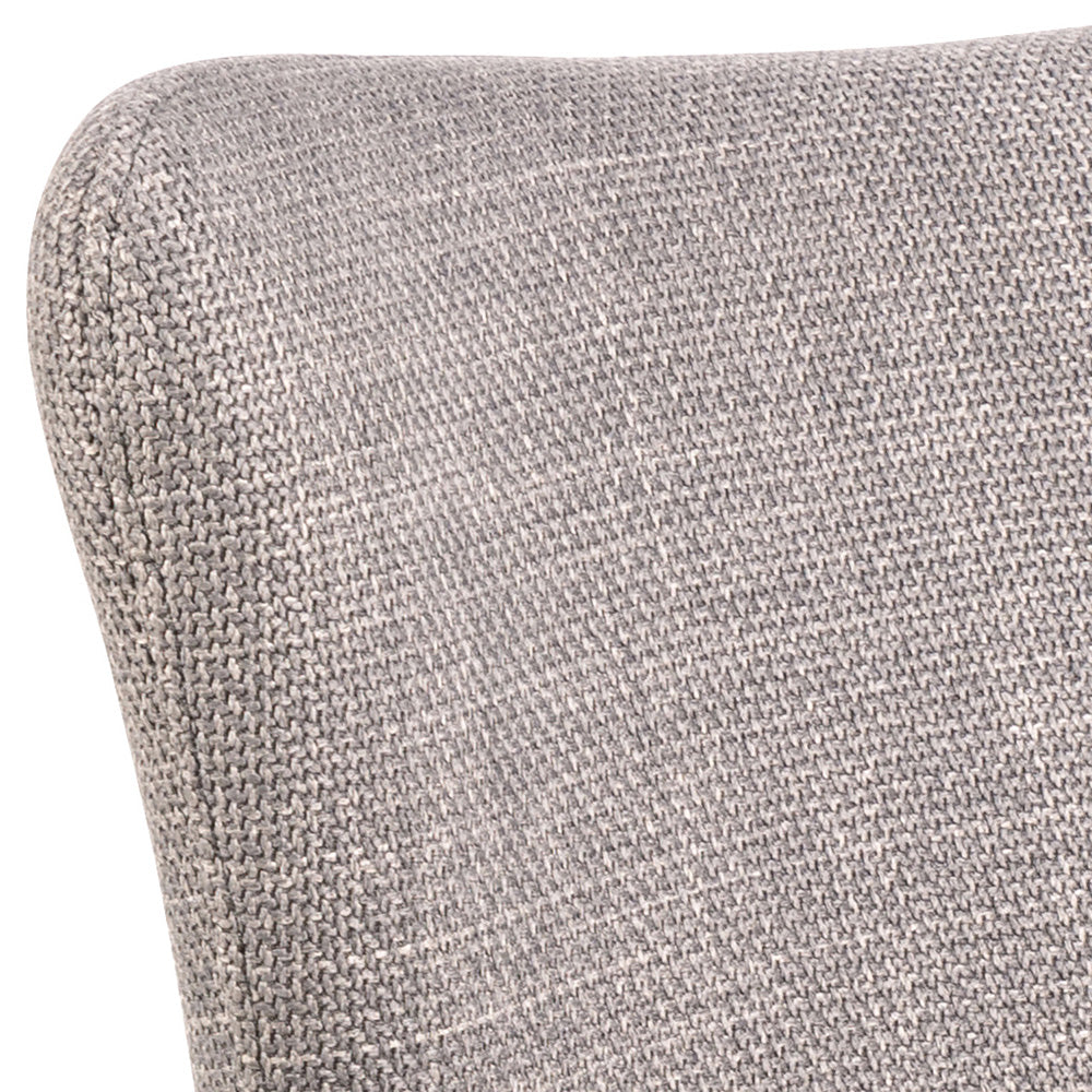 Laura Swivel Dining Chair - Grey & Black Upholstered Modern Accent Chair for Kitchen, Dining Room, or Home Office - Comfortable 360-Degree Rotating Seat with Sturdy Metal Base