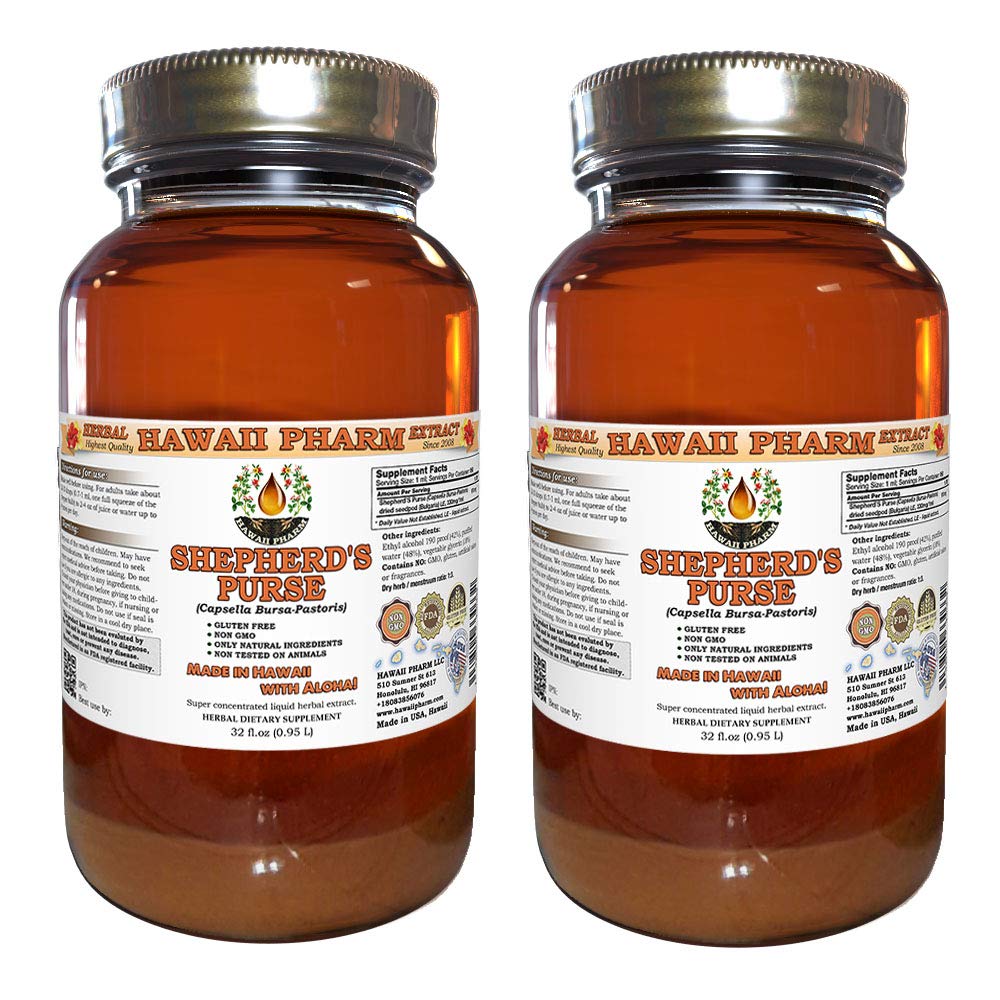 Organic Shepherd's Purse Liquid Extract (Capsella Bursa-Pastoris) - 2x32 oz Herbal Tincture for Women's Health & Natural Wellness | Supports Menstrual Comfort & Urinary Tract Health
