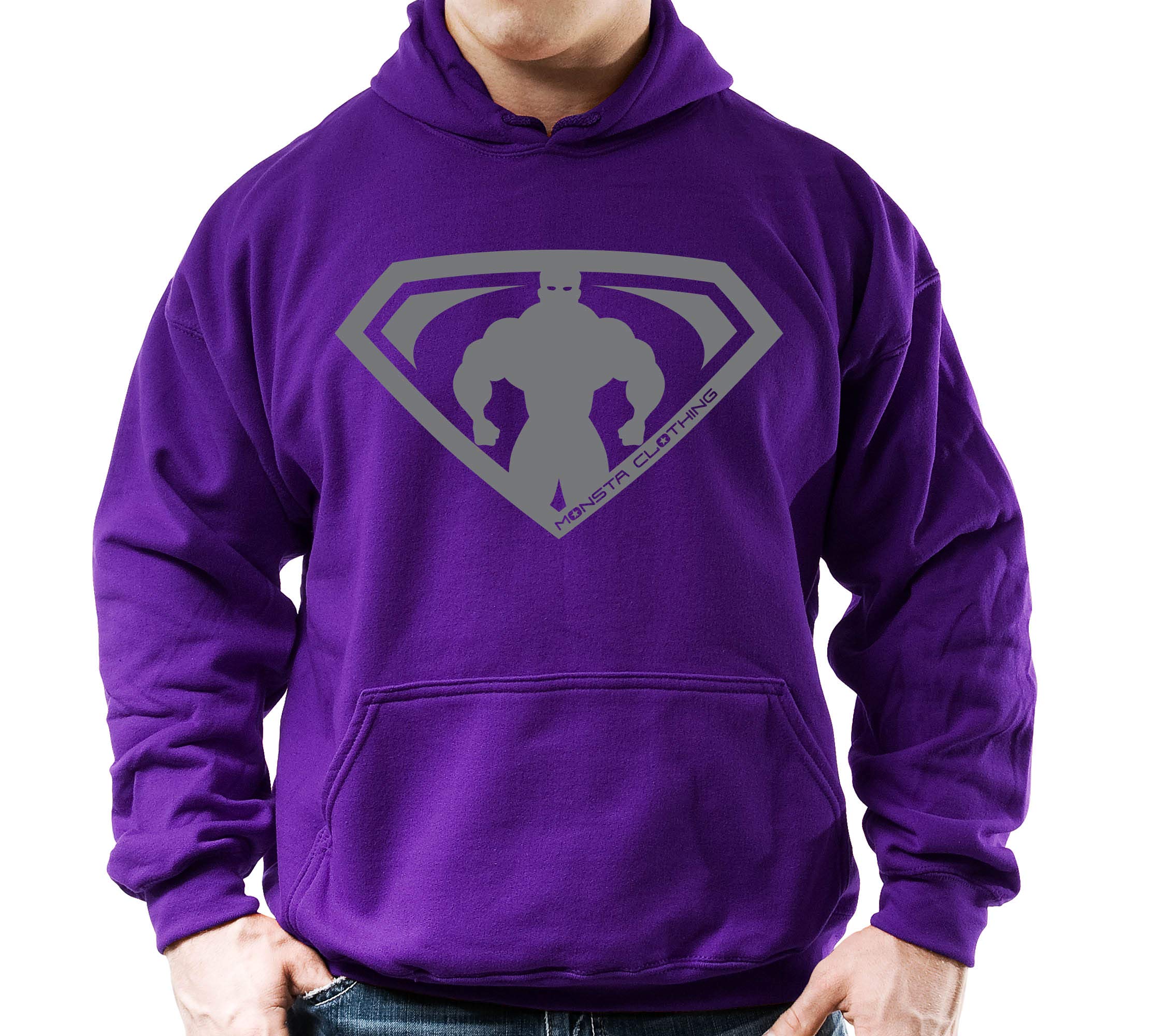 MonstaMan Muscle Symbol Men's Bodybuilding Hoodie - Gym Workout & Fitness Training Apparel for Weightlifting & Strength Training