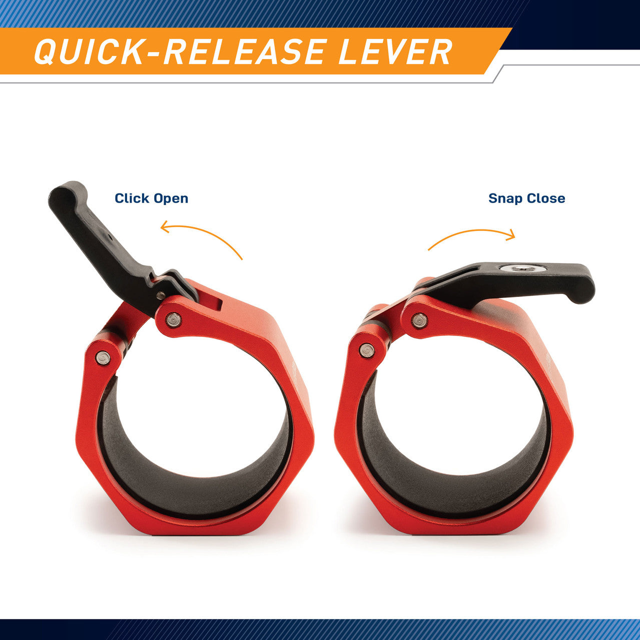 Olympic Barbell Lock Jaw Collar Clips - OBC 6 | Heavy Duty Steel Body for Weightlifting, Powerlifting & CrossFit | Secure Your Weights During Workouts