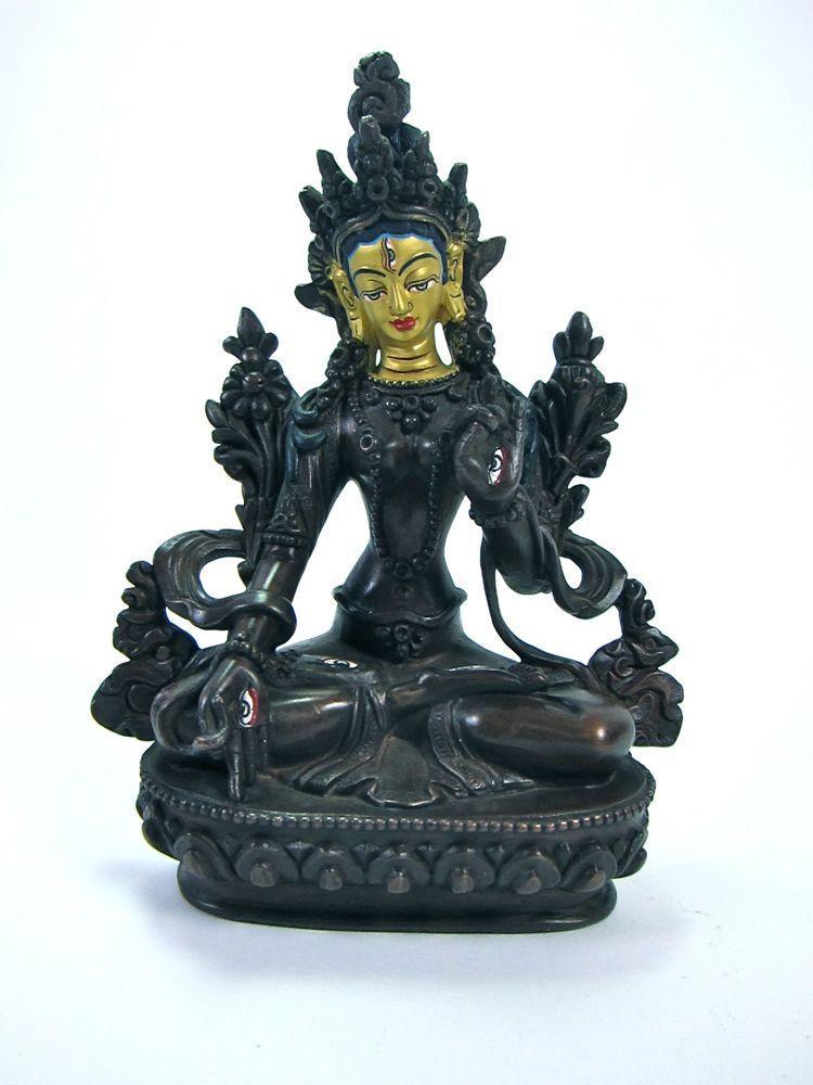5 Inch Copper and Gold White Tara Statue - Handcrafted Buddhist Deity for Home Altar, Meditation & Spiritual Decor - Perfect for Yoga Studios, Temples & Gift Giving