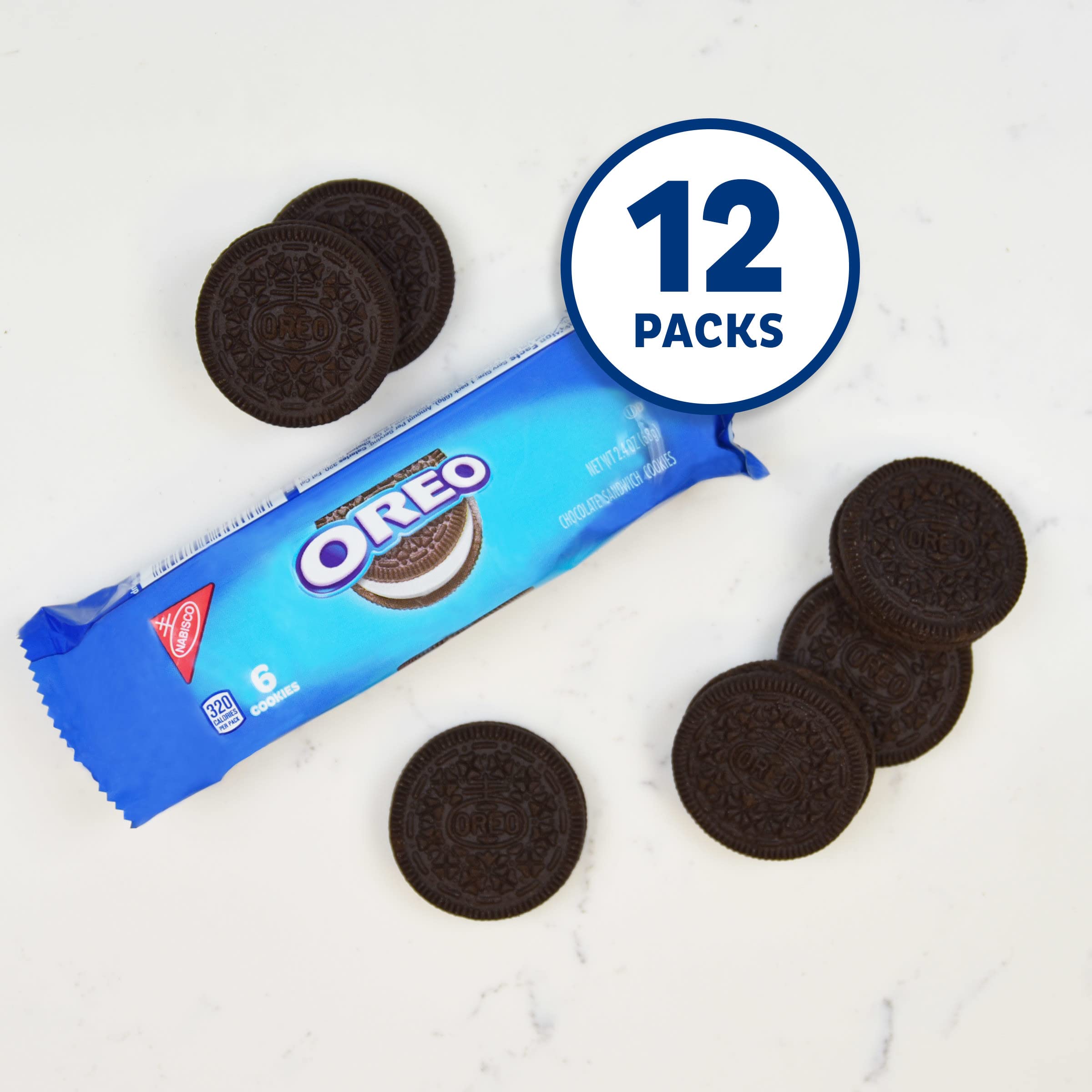 OREO Chocolate Sandwich Cookies, 12 Pack (2.4 oz Each) - Perfect for School Lunch Boxes, Office Snacks & Afternoon Tea Treats