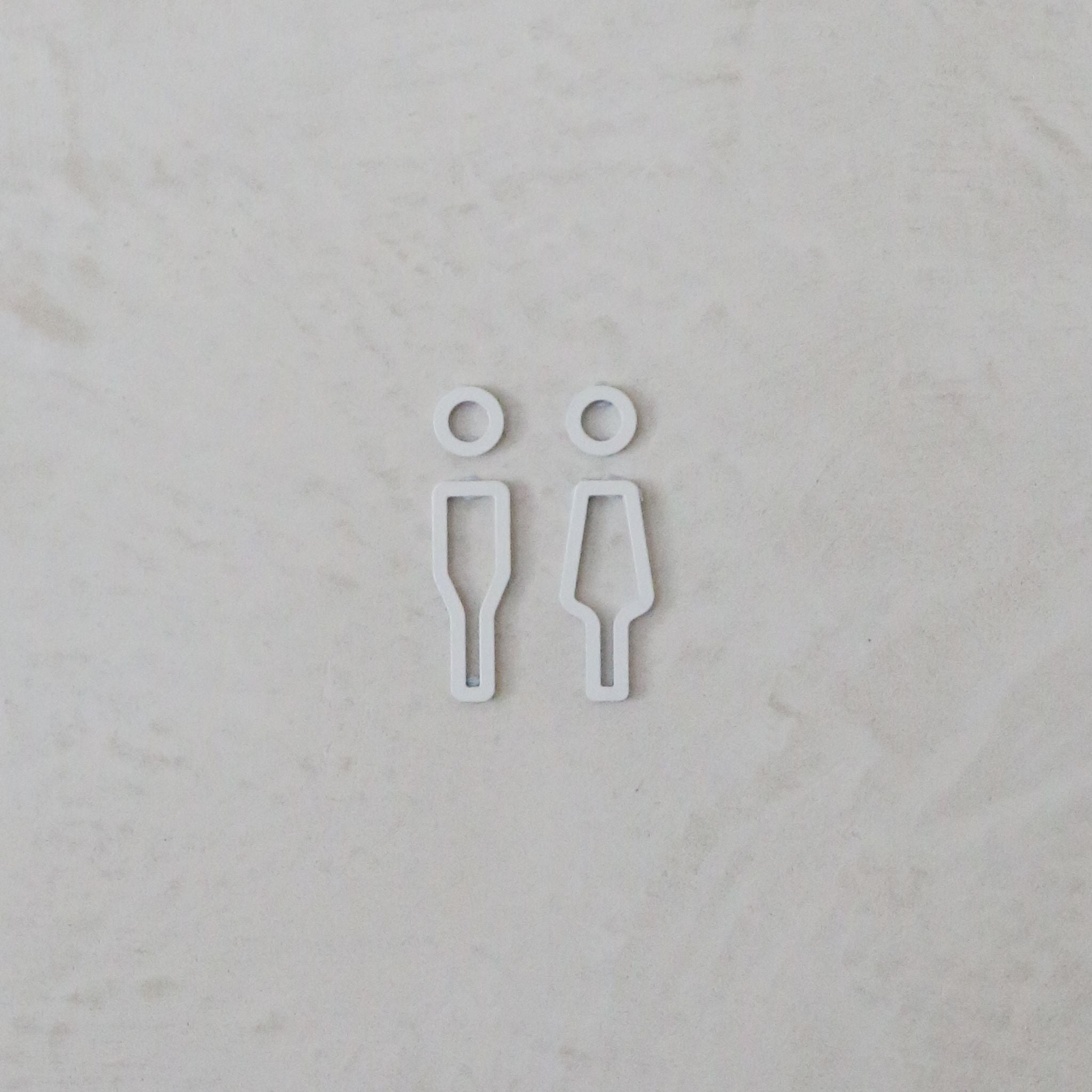 DESIGNSTUFF Restroom Sign - Her/Him Gender Neutral Bathroom Sign in White - Perfect for Office, Home, or Public Spaces