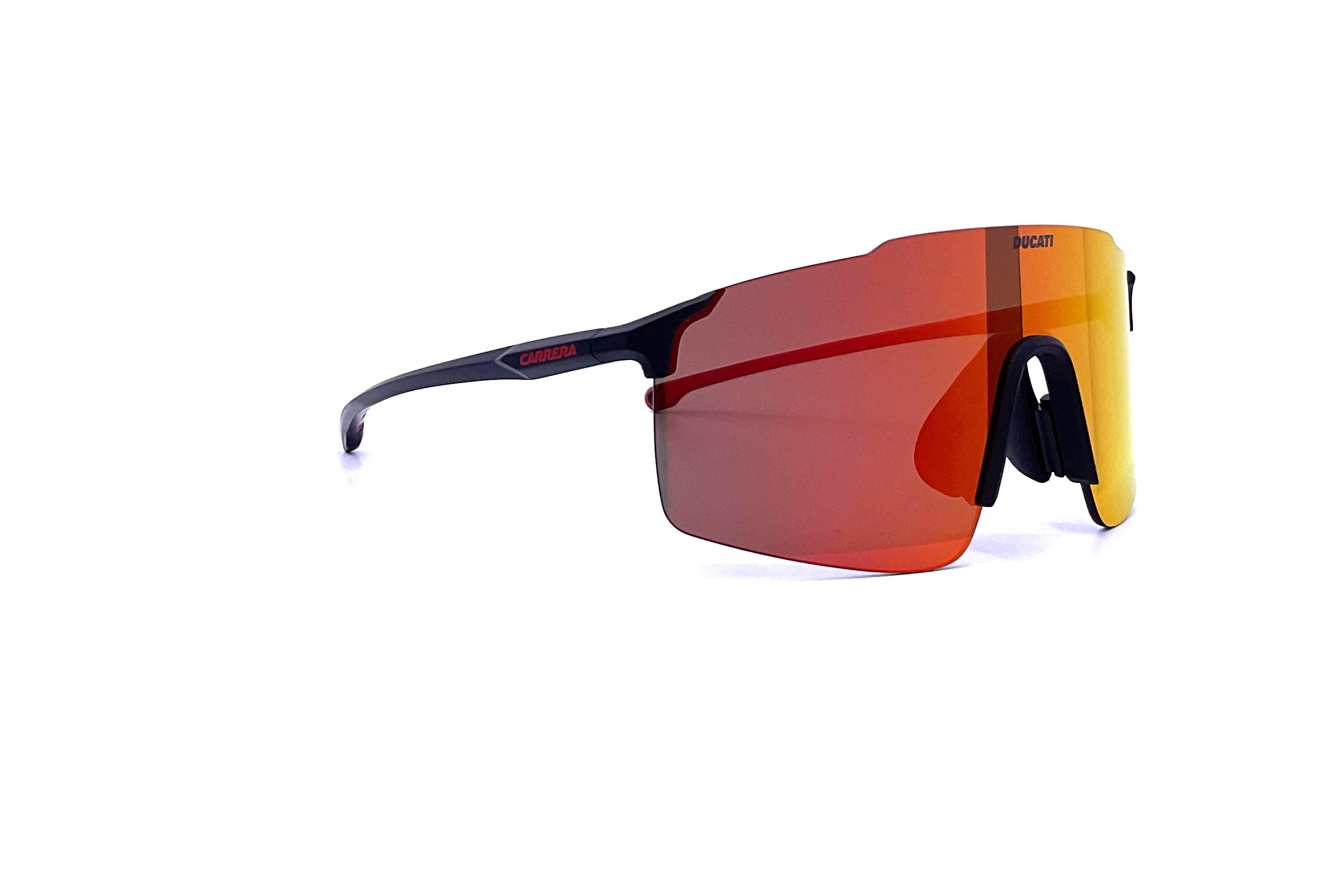 Ducati Carrera Carduc 033/S Rimless Shield Sunglasses - Matte Black | Polarized UV Protection | Motorcycle Riding, Driving & Outdoor Sports