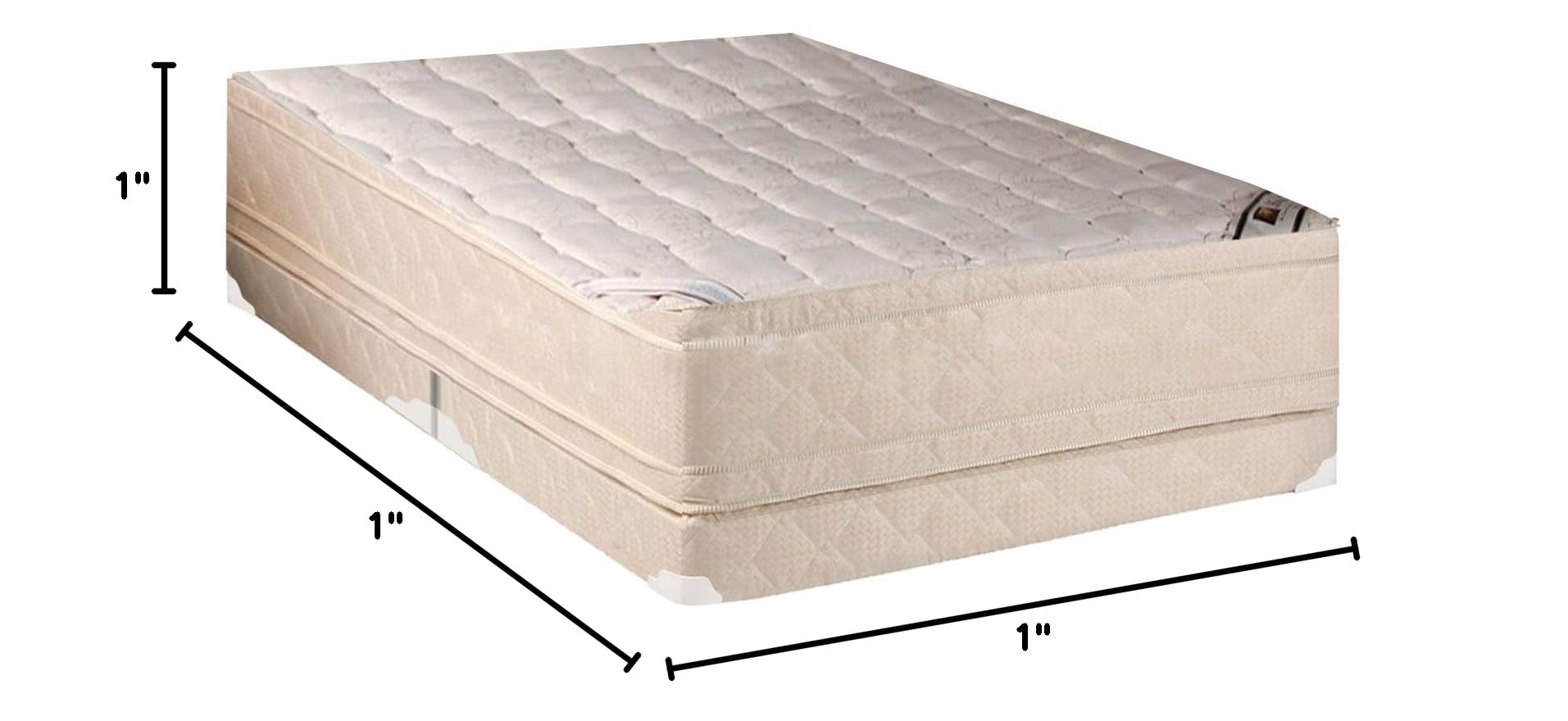 13-Inch Firm Euro Top Double-Sided Innerspring Mattress Set with 4