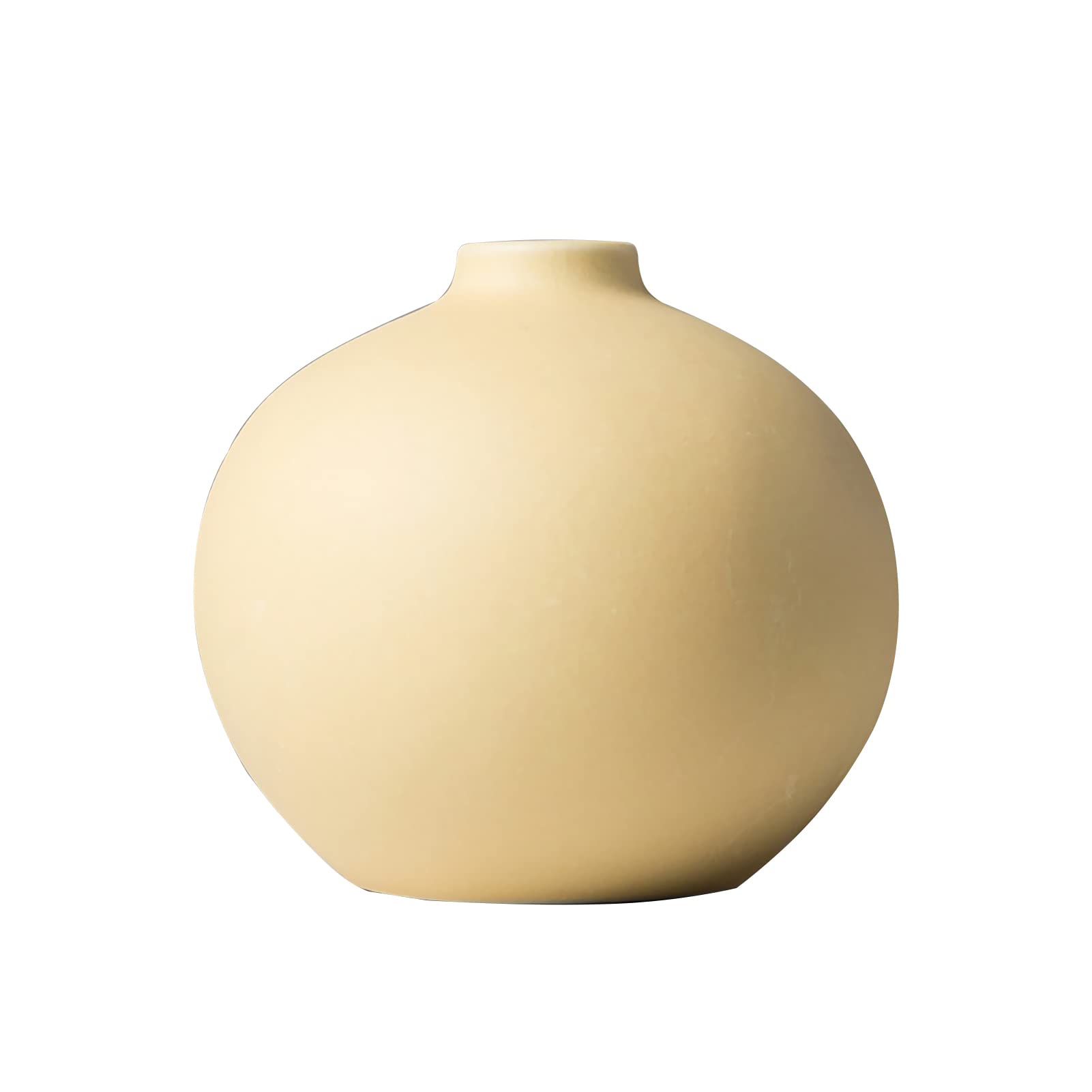 Handmade Ceramic Vase - Small Rustic Flower Vase for Modern Farmhouse Decor, Perfect for Living Room, Table, Bookshelf, Mantel & Entryway - Honey Orange | Ideal for Fresh Flowers, Centerpieces & Home Styling