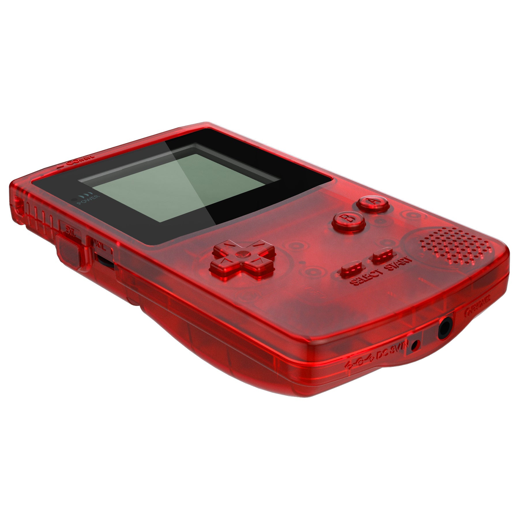 eXtremeRate IPS Ready Upgraded GBC Replacement Full Shell Set with Buttons for Gameboy Color - Compatible with GBC OSD IPS, Regular IPS & Standard LCD (Clear Red) - Perfect for Gameboy Color Modding and Retro Gaming Enthusiasts