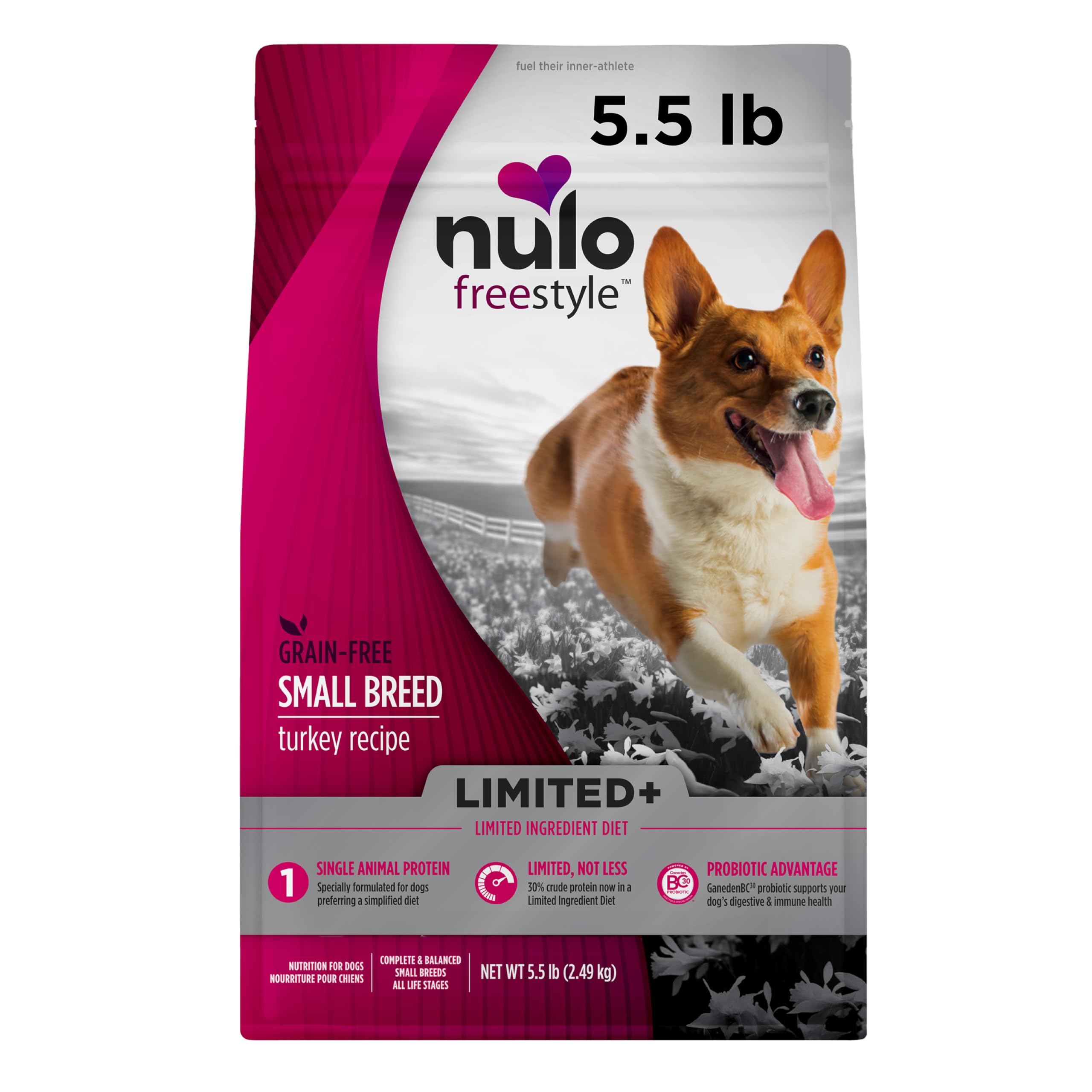 Nulo Freestyle Limited Ingredient Small Breed Dog Food - High-Protein Grain-Free Turkey Recipe Dry Food for Adult Dogs & Puppies with Sensitive Stomachs - Single Animal Protein Formula - 5.5 lb Bag - Perfect for Sensitive Digestion & Allergies Relief