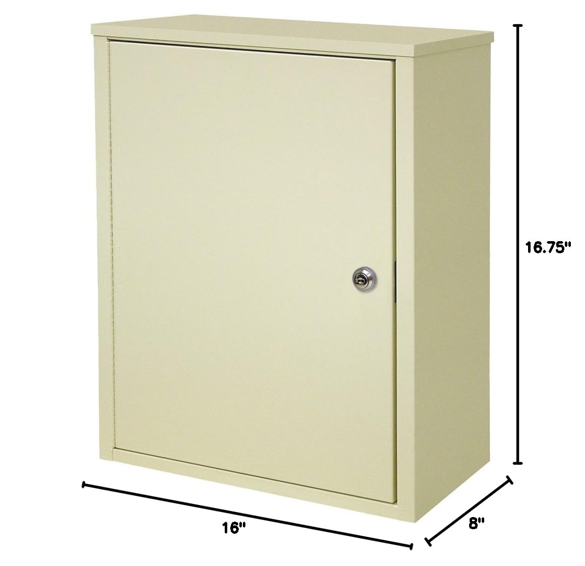 Extra Wide Single Door Wall Storage Cabinet with Key Lock - Secure Organizer for Home, Office, Garage & Closet Storage Solutions