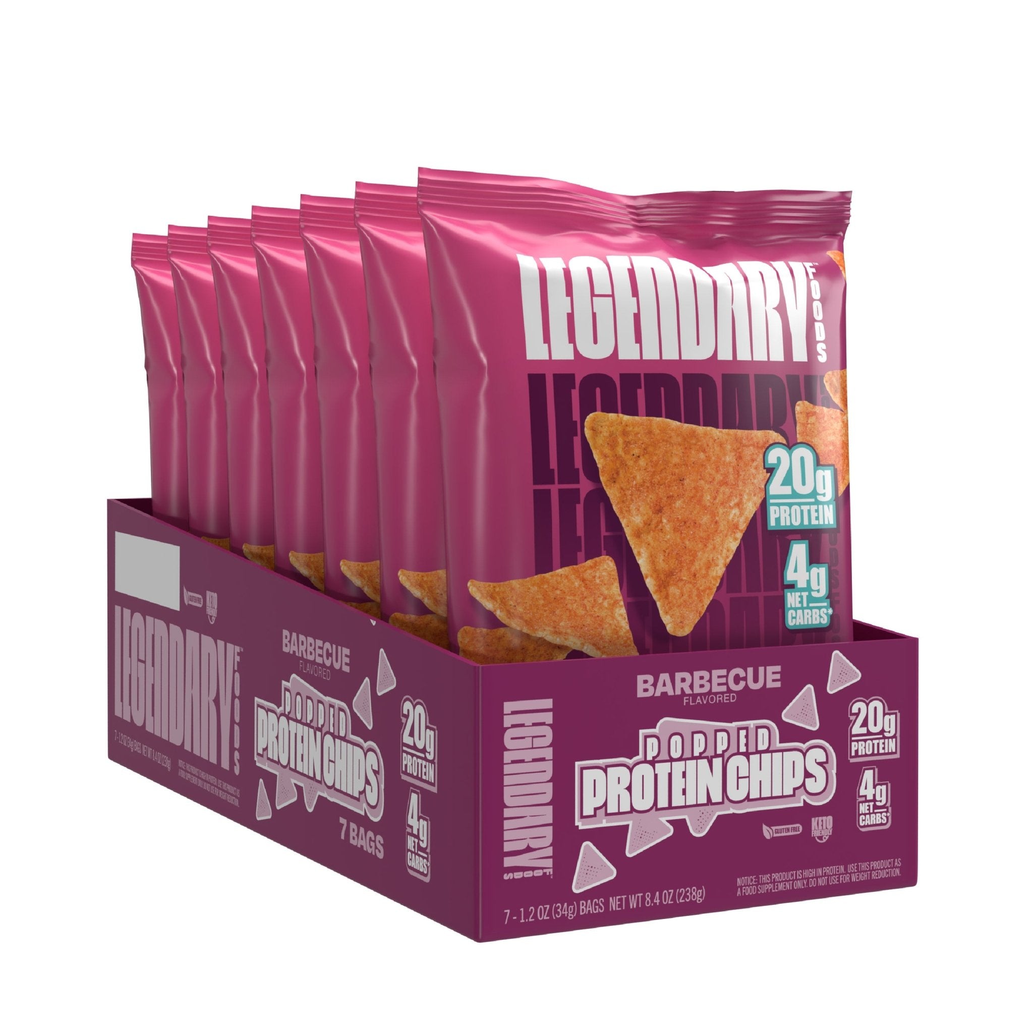 Legendary Foods Popped Protein Chips - 7 Pack Variety | High Protein Low Carb Snacks for Keto Diet & Weight Loss | Perfect for Office, Gym & On-the-Go Healthy Snacking