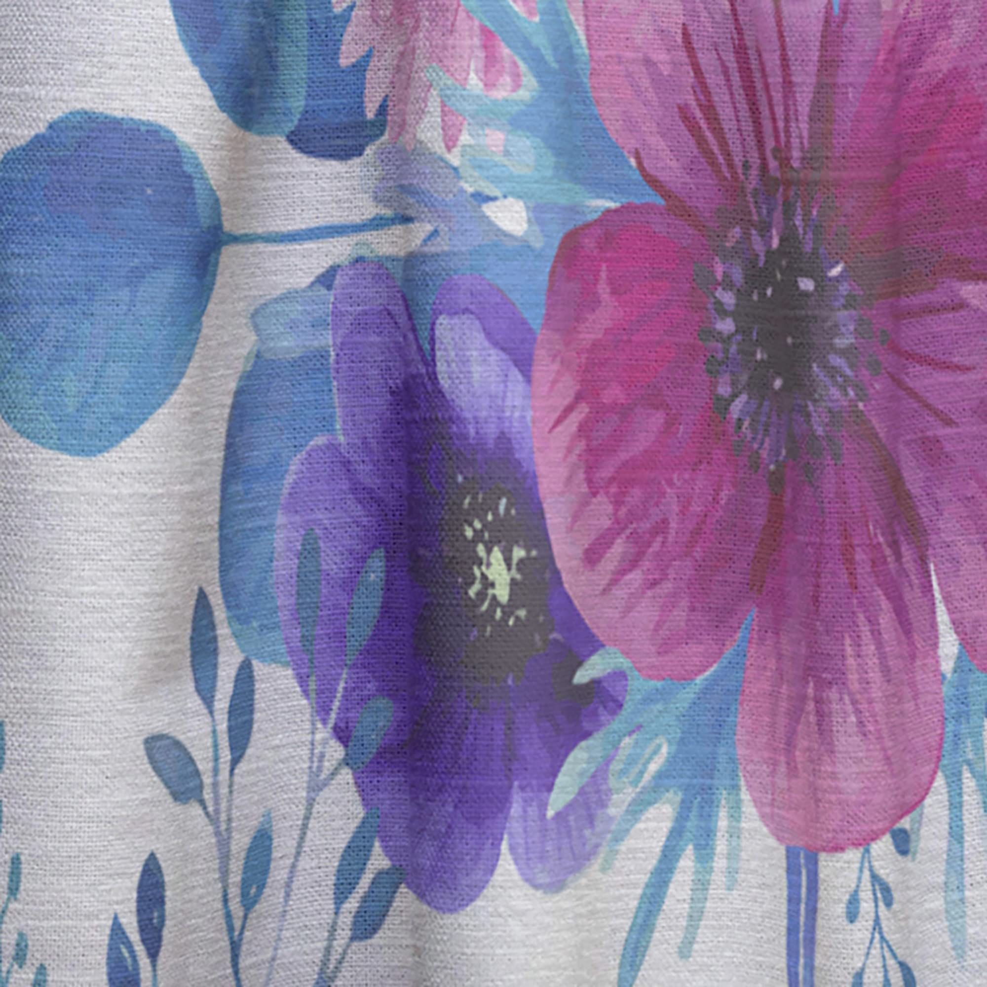 DesignQ Purple Pansy Floral Curtains - Thermal Insulated Blackout Drapes for Bedroom & Living Room - 52x95 Inch Single Panel - Elegant Blooming Flowers Design for Home Decor & Light Control