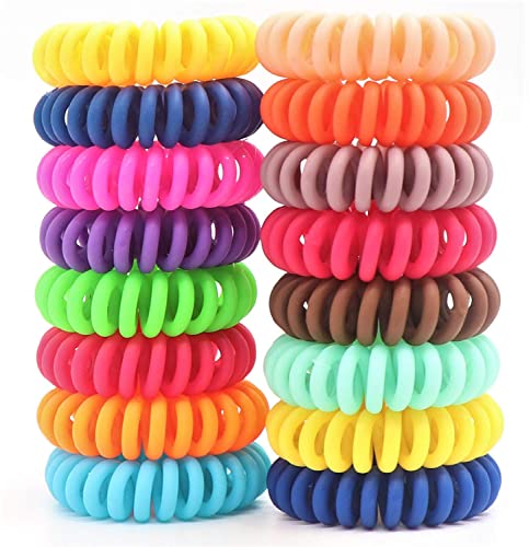 BAKEFY 24-Piece Spiral Hair Ties Set - No Crease Coil Hair Bands, Phone Cord Hair Ties for Women & Girls - Soft Ponytail Holders for Thick Hair - Perfect for Workouts, Yoga, and Everyday Styling