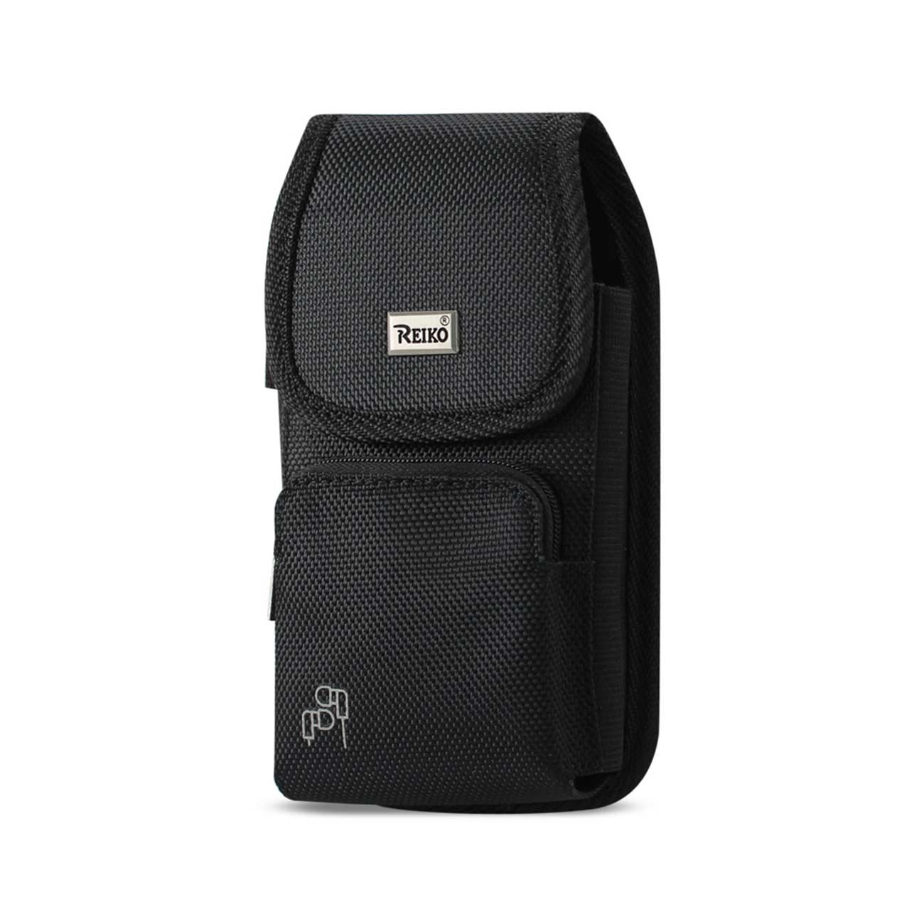 Durable Vertical Rugged Phone Case with Extra Zipper Pocket, Metal Clip & Belt Loops for LG Solo - Perfect for Outdoor Activities, Hiking & Work