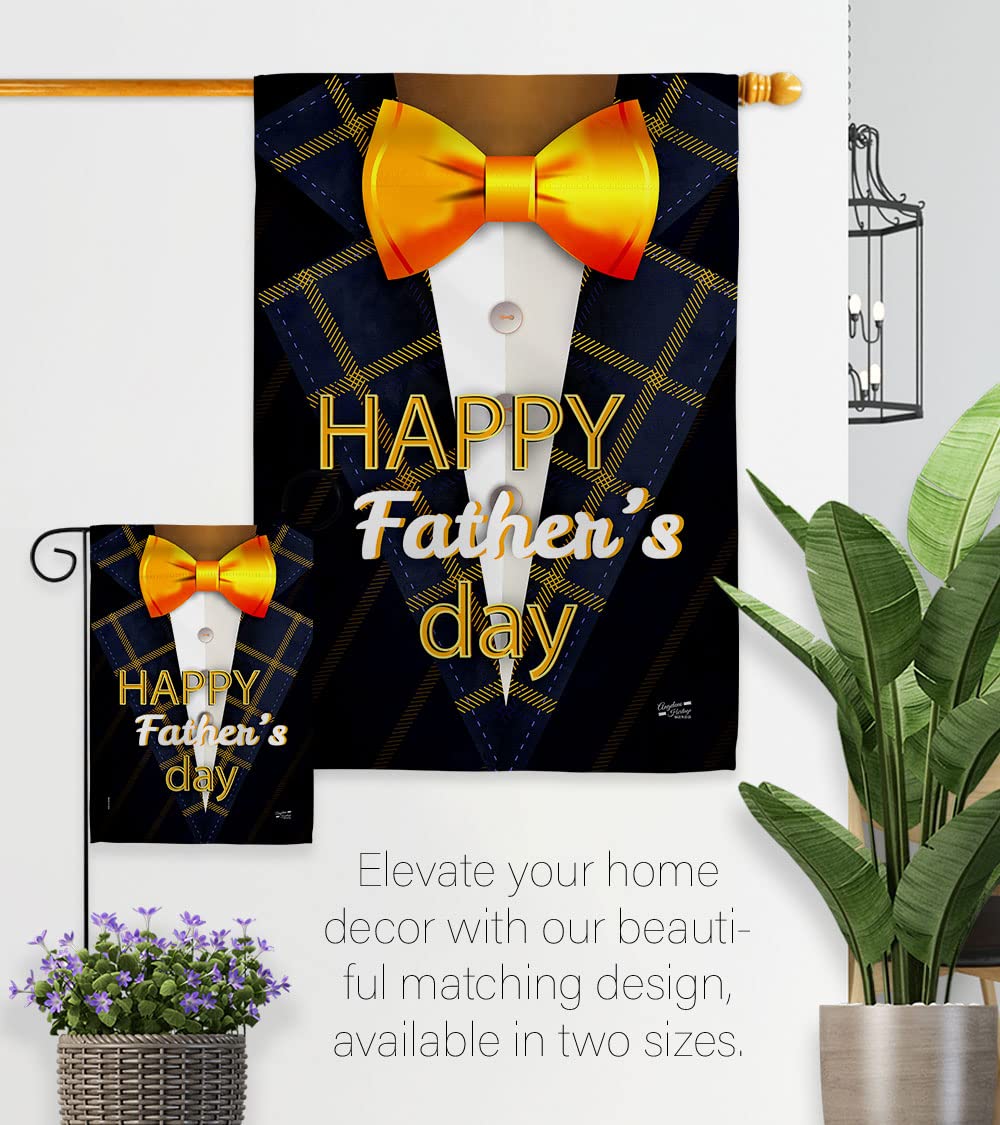 Father's Day House Flag Set - Double-Sided Garden Yard Banner for Dad, Daddy, Papa & Grandpa - Best Parent & Grandparent Gift - Made in USA - Perfect for Outdoor Decor, Backyard Parties & Family Celebrations