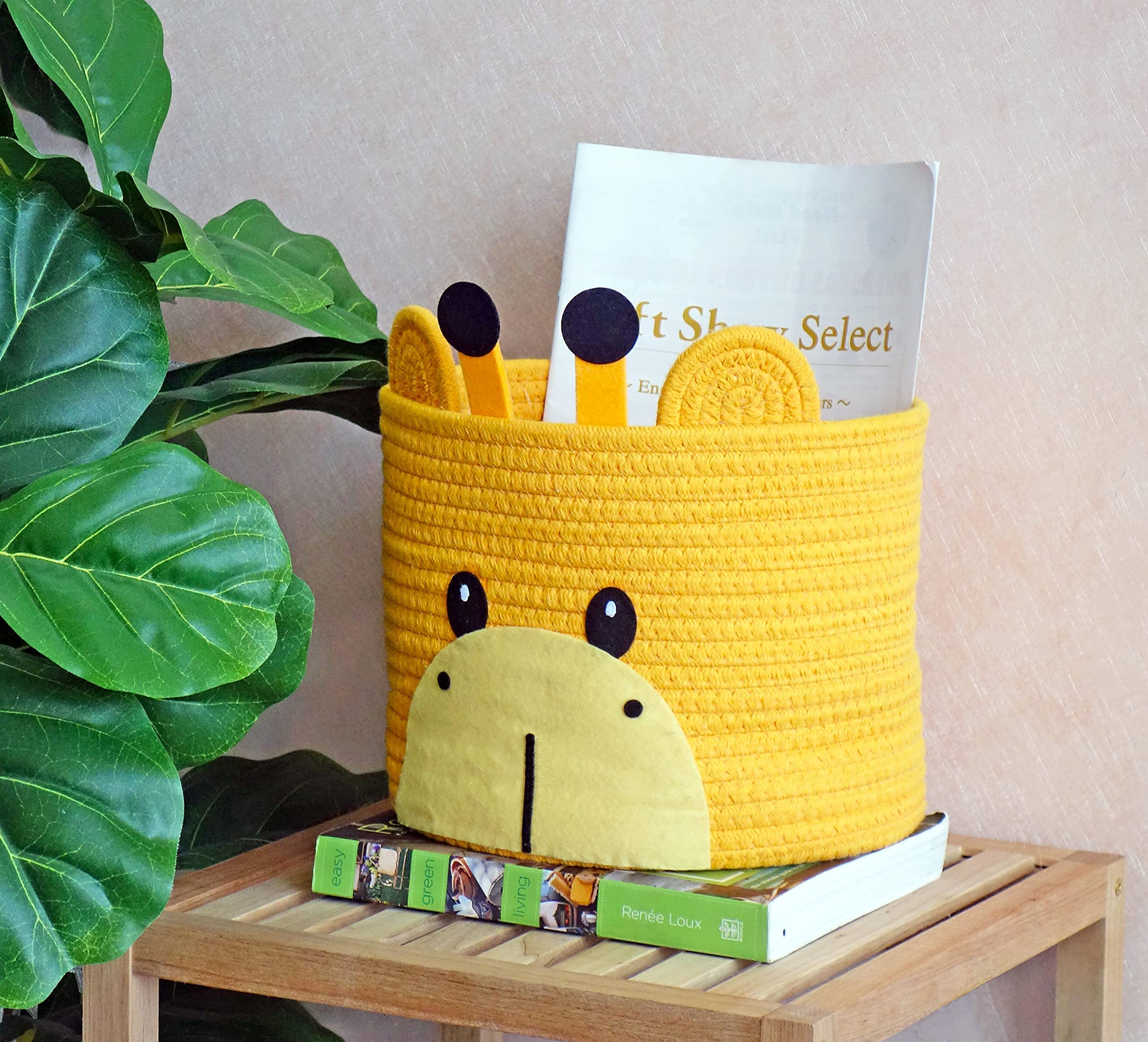 T&T Homewares Small Giraffe Baskets - Baby Diaper Organizer & Nursery Storage, Kids Room Decor & Toy Organizer for Cats & Dogs | Perfect for Nursery, Playroom & Pet Toy Storage