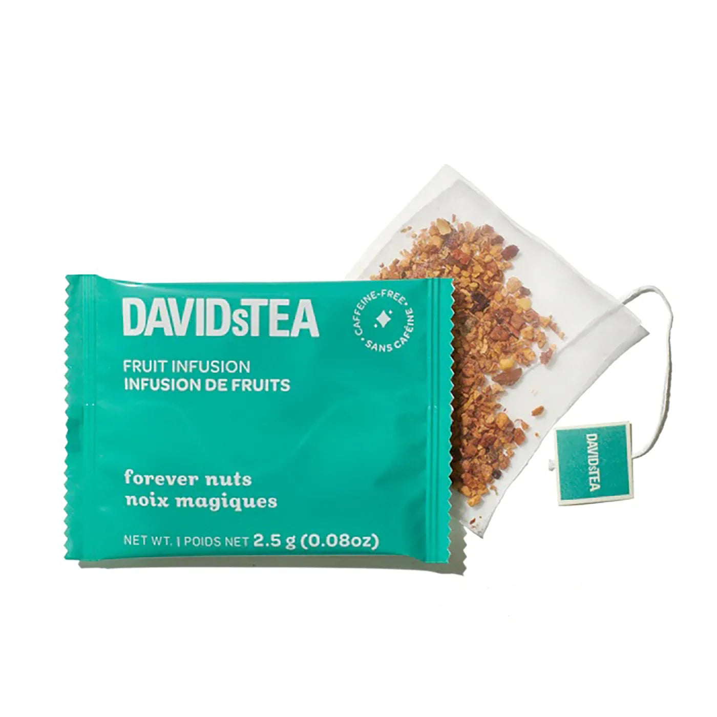 DavidsTea Forever Nuts Herbal Tea Bags - 12 Pack | Caffeine-Free Fruit Infusion | Perfect for Relaxation & Afternoon Tea Time