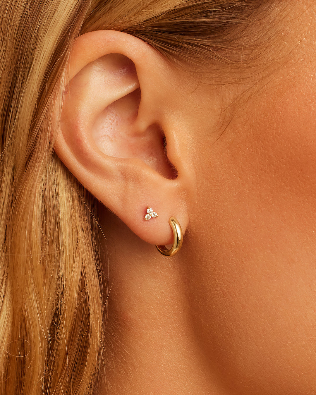 Diamond Bali Flat Back Single Stud Earrings for Women - Elegant & Hypoallergenic Jewelry for Everyday Wear, Parties & Special Occasions