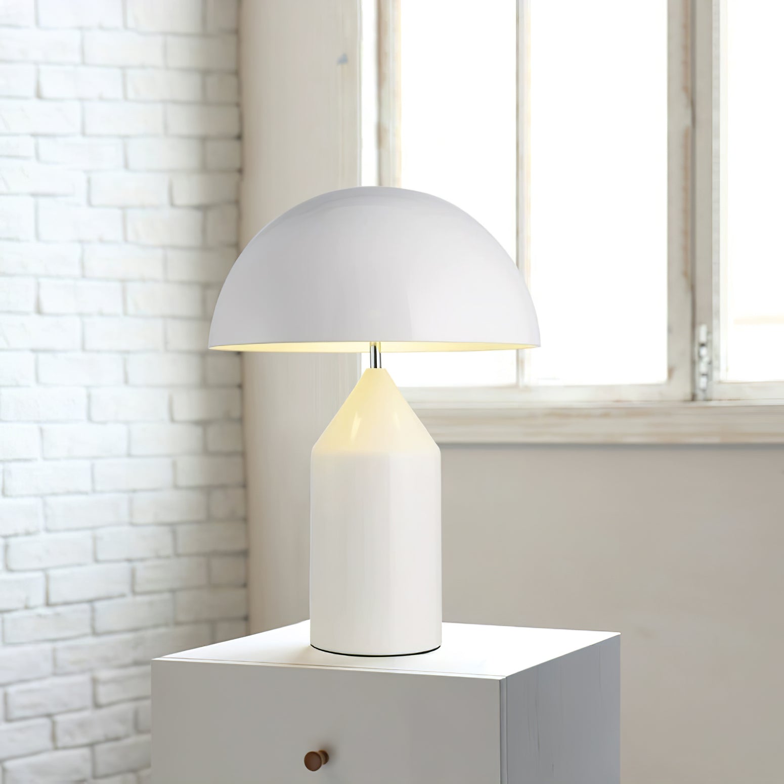 Modern Atollo Metal Table Lamp - Adjustable Brightness LED Desk Light for Living Room, Bedroom & Office - Stylish Home Decor & Reading Light
