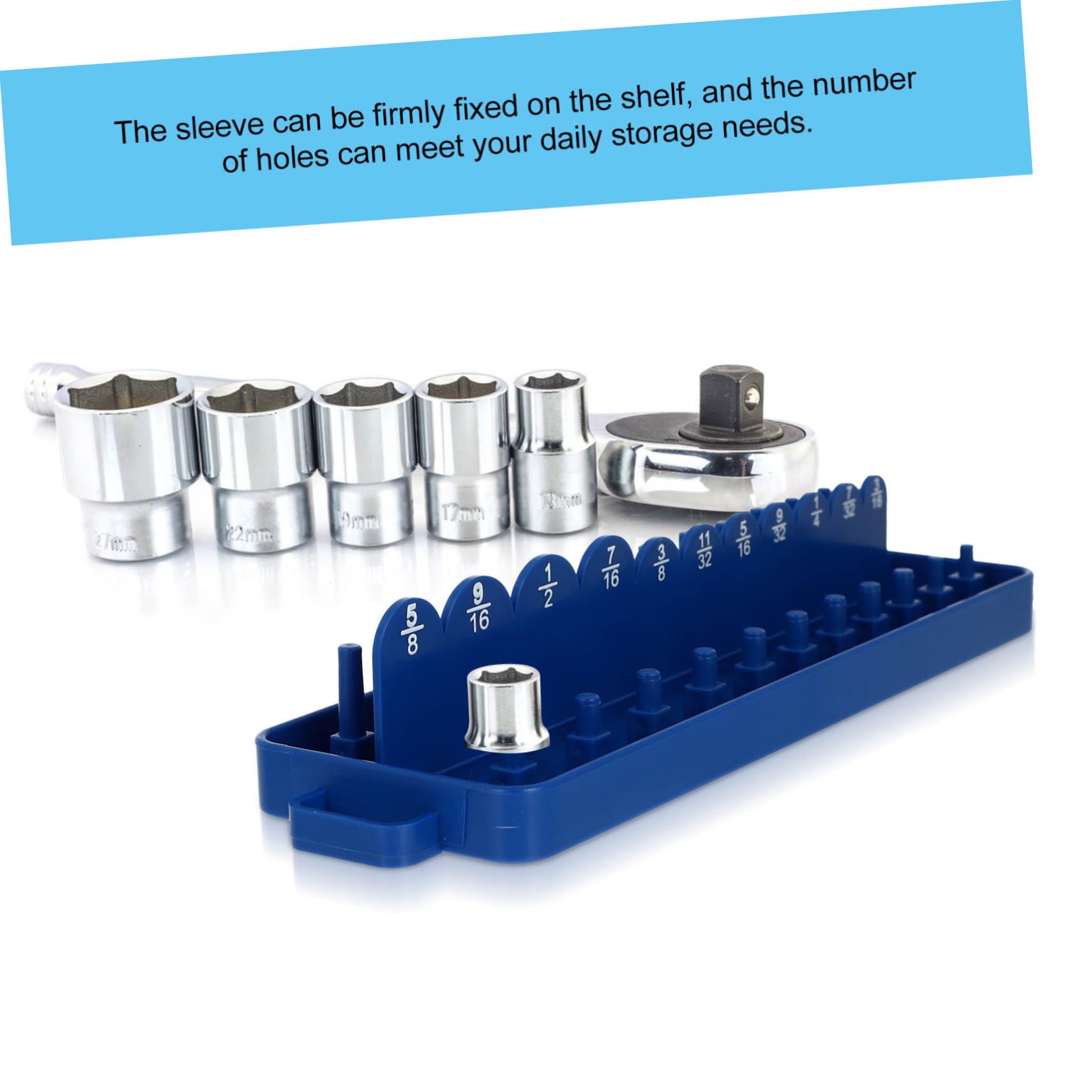 DOITOOL Plastic Socket Organizer - Wrench Socket Storage Rack with Inserting Slots for Efficient Tool Organization | Perfect for Garage, Workshop & DIY Projects