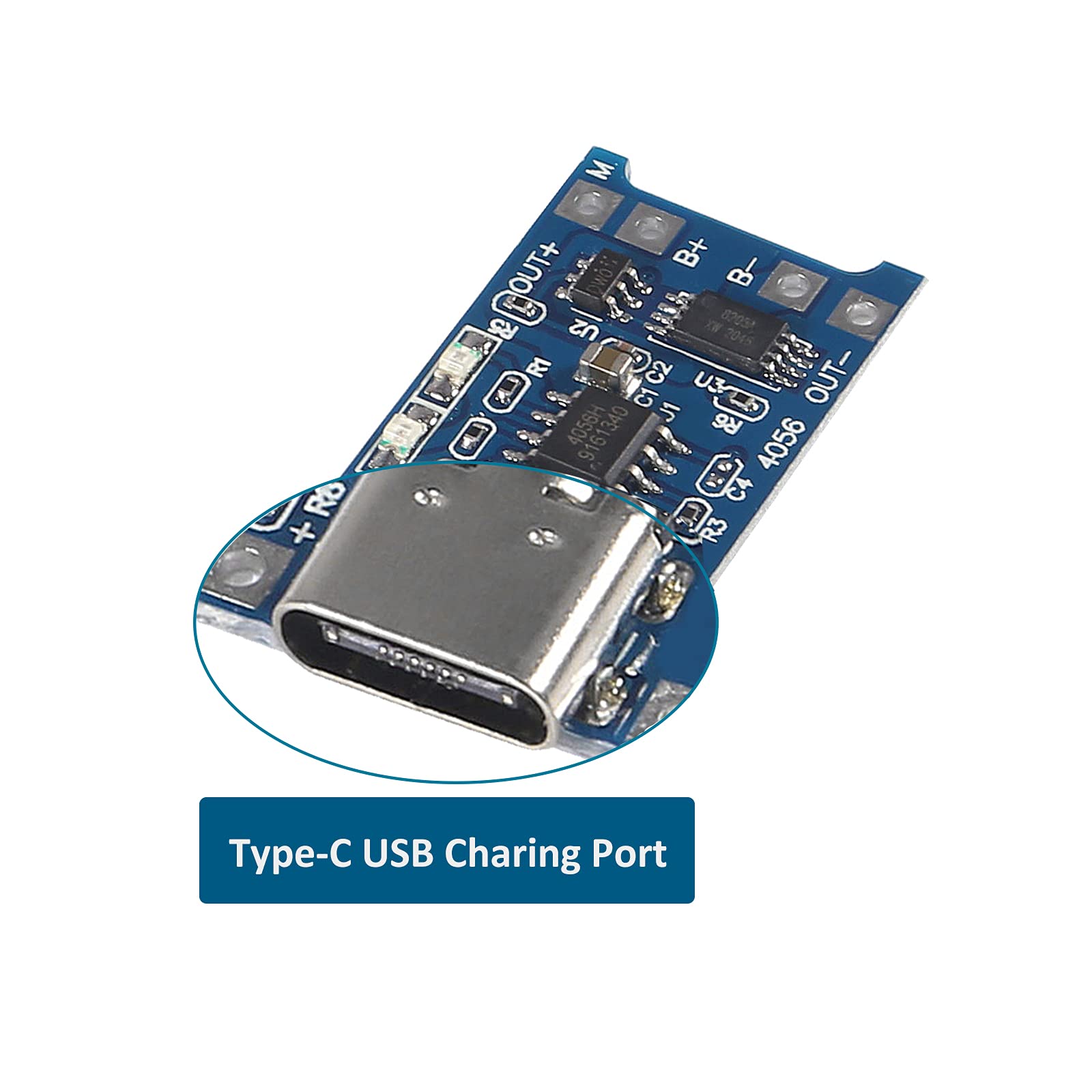20pcs TP4056 Type-C USB 5V 1A 18650 Lithium Battery Charger Module with Dual Protection - Li-ion Charging Board TC4056A for DIY Electronics, Power Banks, and Solar Projects