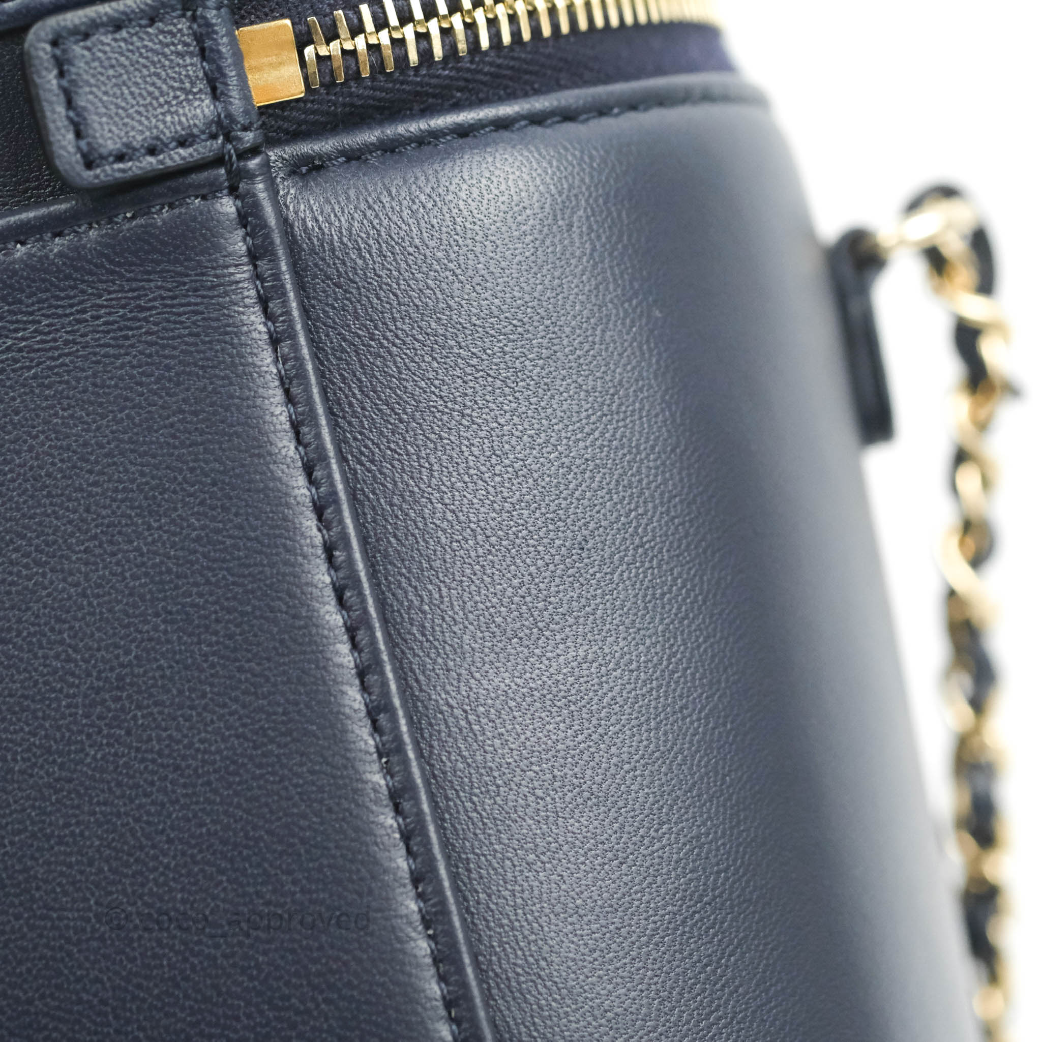 Chanel CC Mania Vanity Case in Navy Lambskin with Gold Hardware - Luxury Crossbody Bag for Women, Perfect for Evening Events & Travel Accessories
