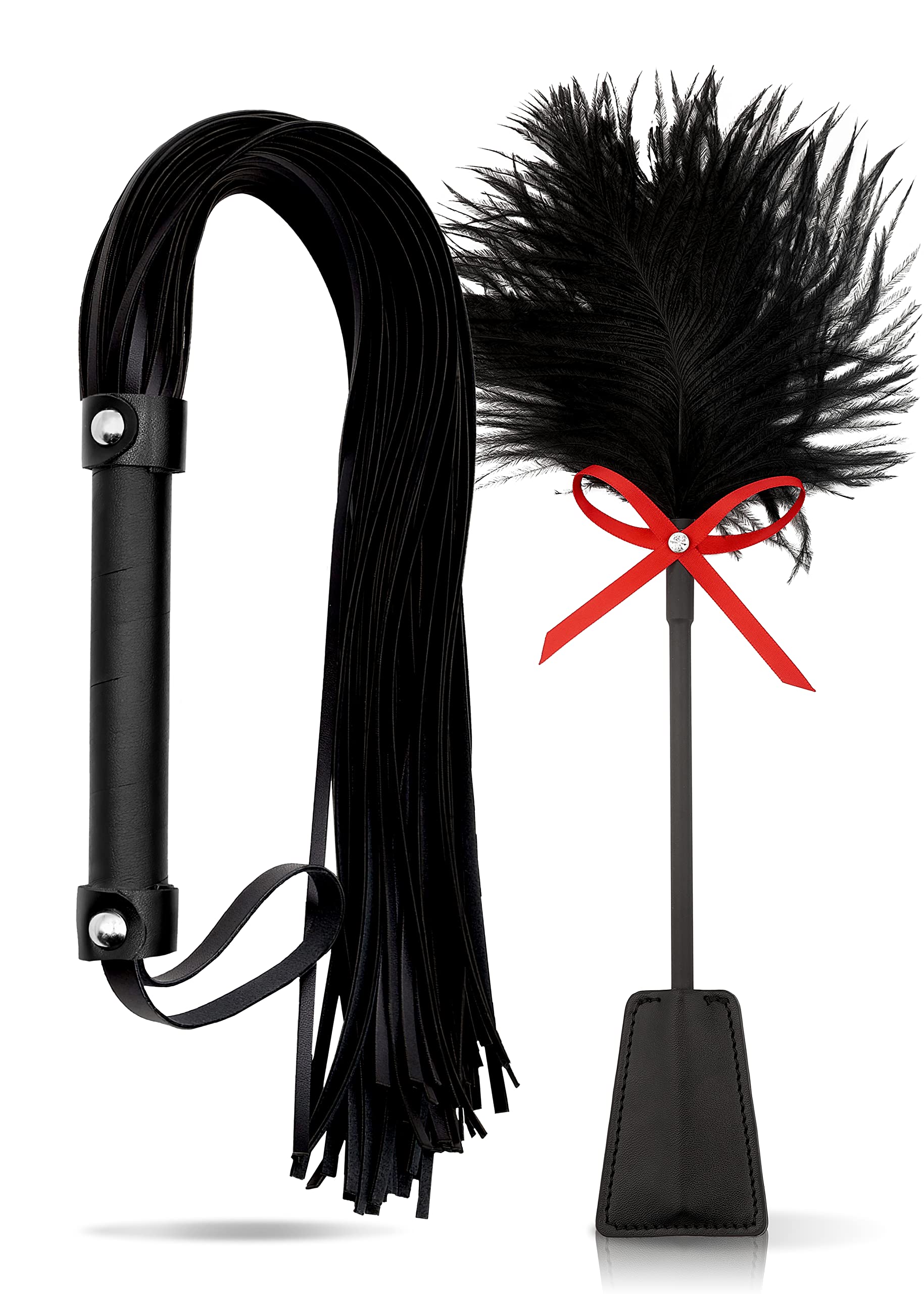 BDSM Feather Whip & Flogger Set for Couples Play