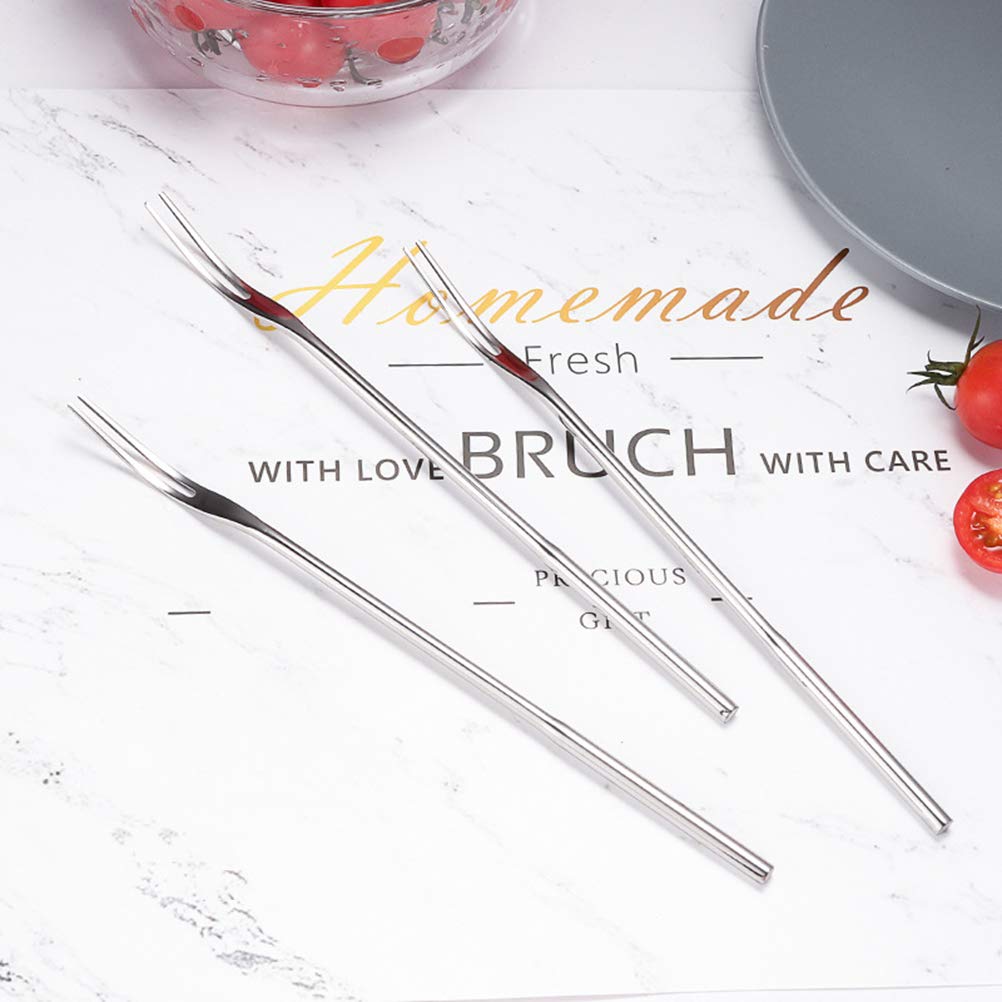 DOITOOL 2-Pack Stainless Steel Two-Tine Dessert Forks - Elegant Cake & Fruit Forks for Banquets, Weddings, Tea Parties & Afternoon Tea (Perfect for Cakes, Fruits, Pastries & Desserts)