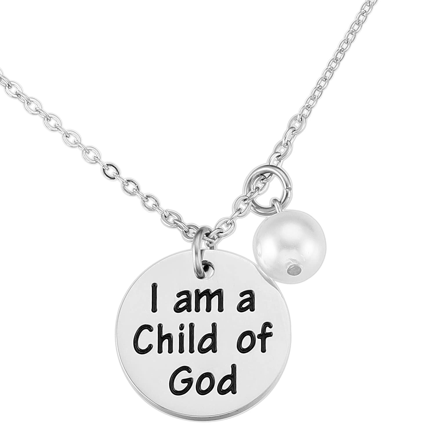 Baptism Necklace for Goddaughter & Godson - Religious Christening Jewelry Gift for LDS Baptism, First Communion & Special Occasions