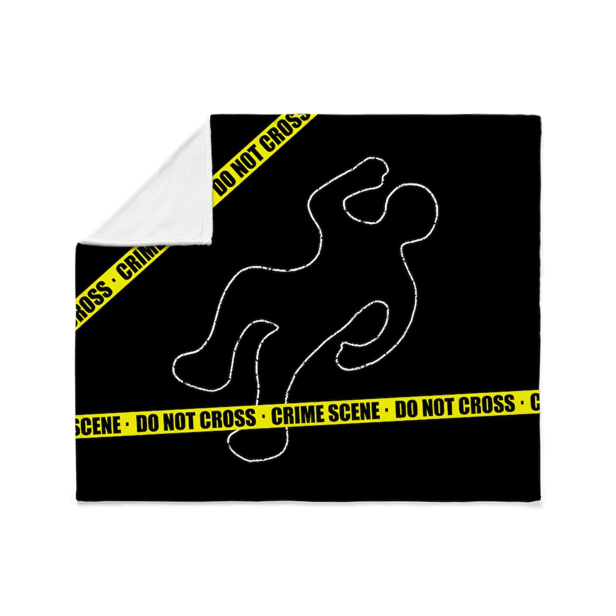 Funny Crime Scene Fleece Plush Throw Blanket 60x50 Inches - Super Soft Cozy Blanket for Sofa, Bed & Couch - Perfect Gift for Detectives & True Crime Fans